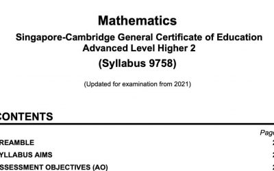 THE MOE 2021 JC H2 MATHEMATICS SYLLABUS EXPLAINED￼