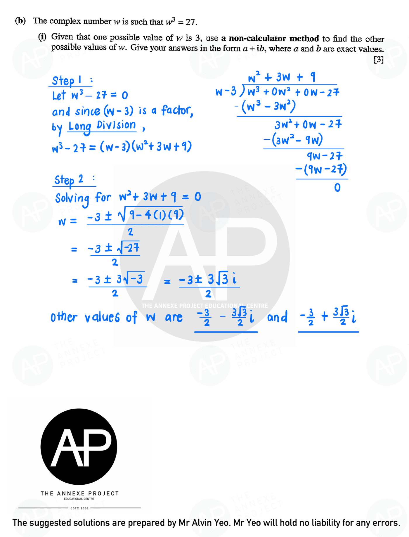 2018 GCE A LEVEL H2 MATHEMATICS PAPER 2 SOLUTION 4 2018 A Level H2 Mathematics Paper 2 page 04 fs8