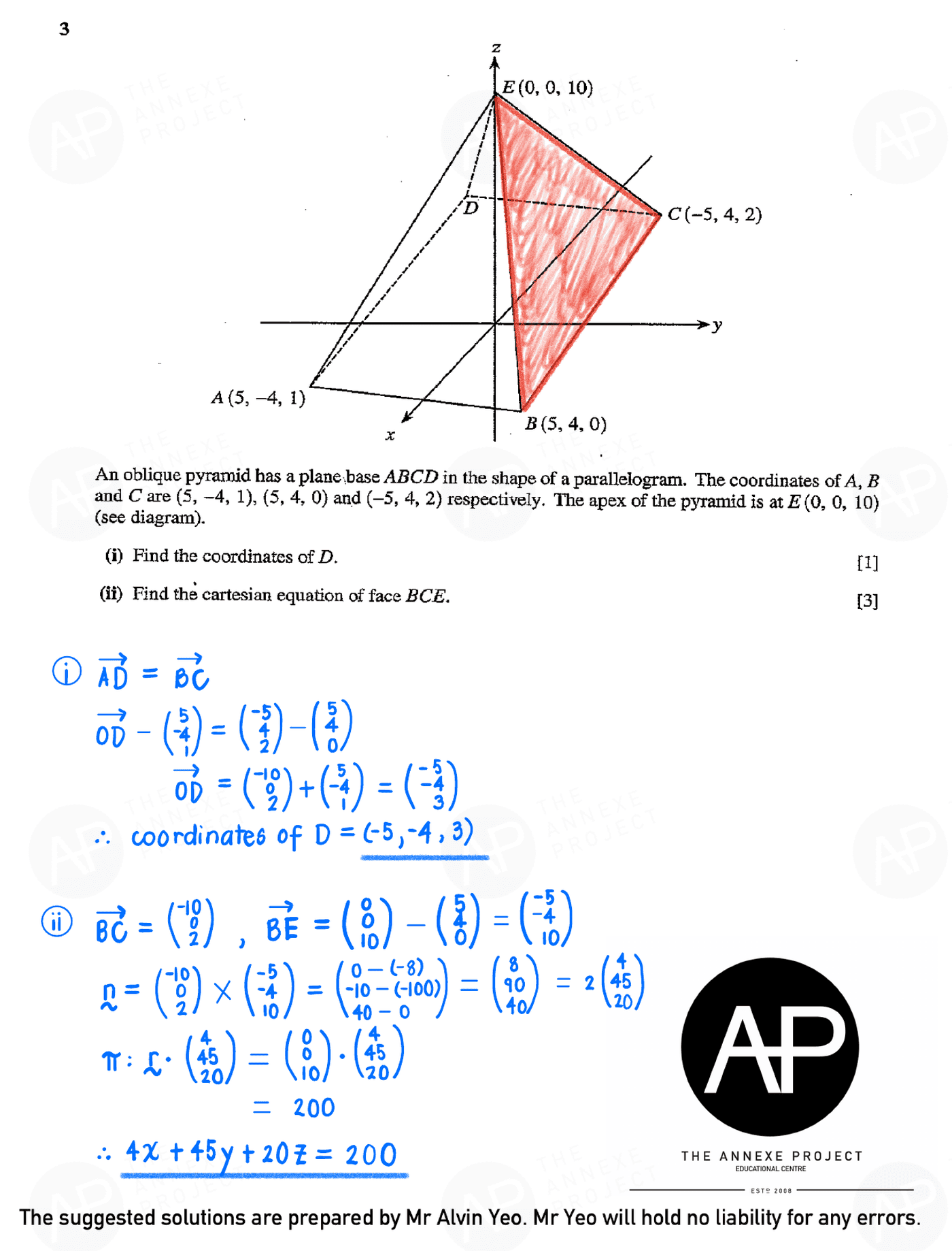 2018 GCE A LEVEL H2 MATHEMATICS PAPER 2 SOLUTION 6 2018 A Level H2 Mathematics Paper 2 page 06 fs8
