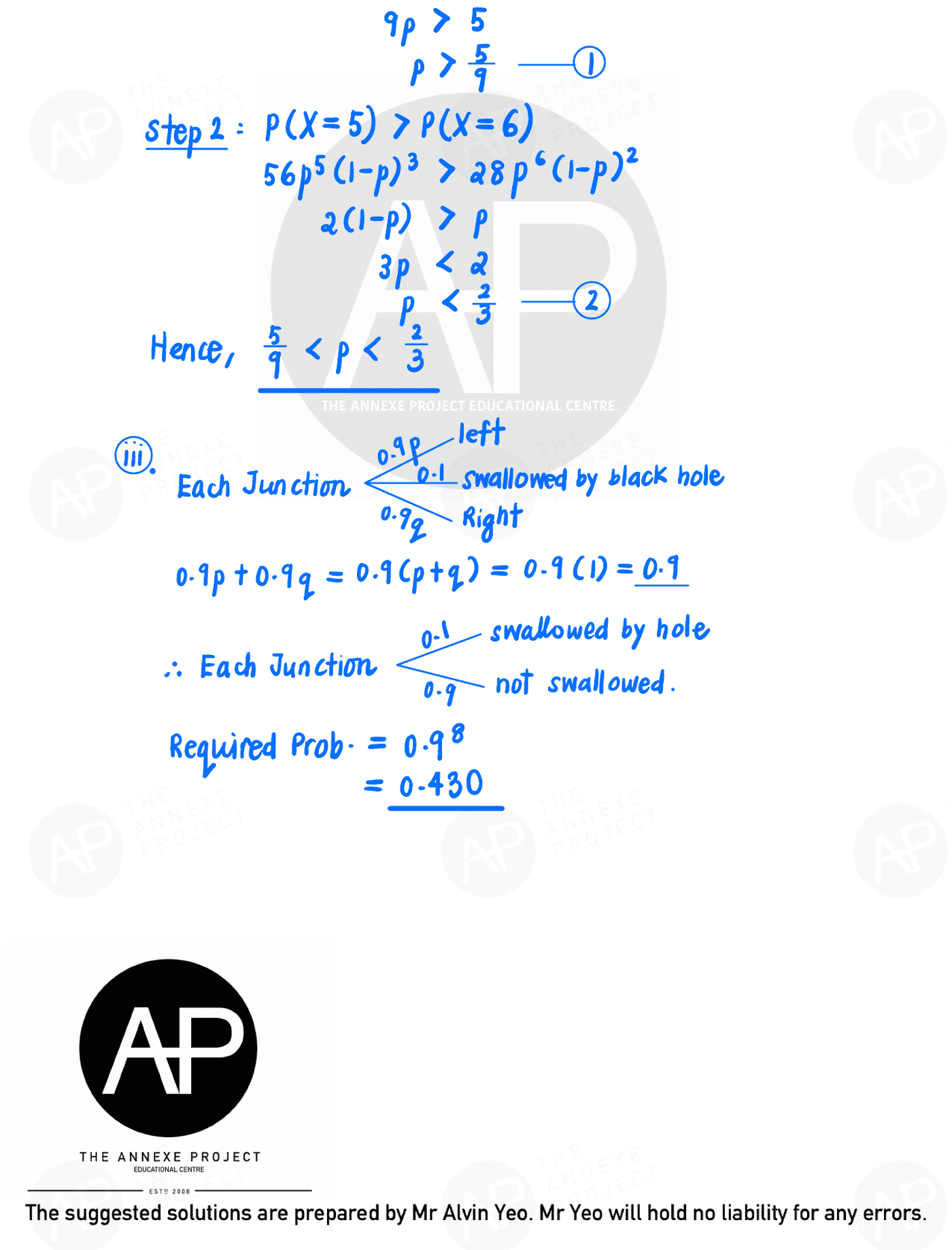 2018 GCE A LEVEL H2 MATHEMATICS PAPER 2 SOLUTION 13 2018 A Level H2 Mathematics Paper 2 page 13 fs8