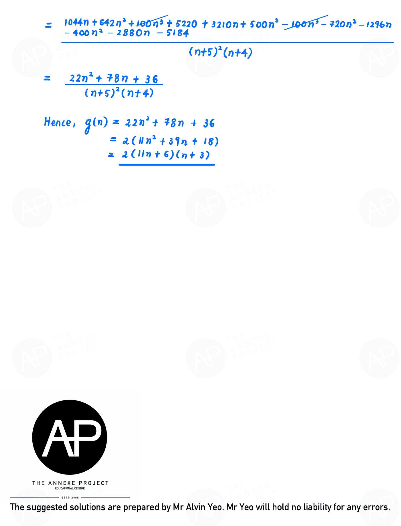 2018 GCE A LEVEL H2 MATHEMATICS PAPER 2 SOLUTION 18 2018 A Level H2 Mathematics Paper 2 page 18 fs8