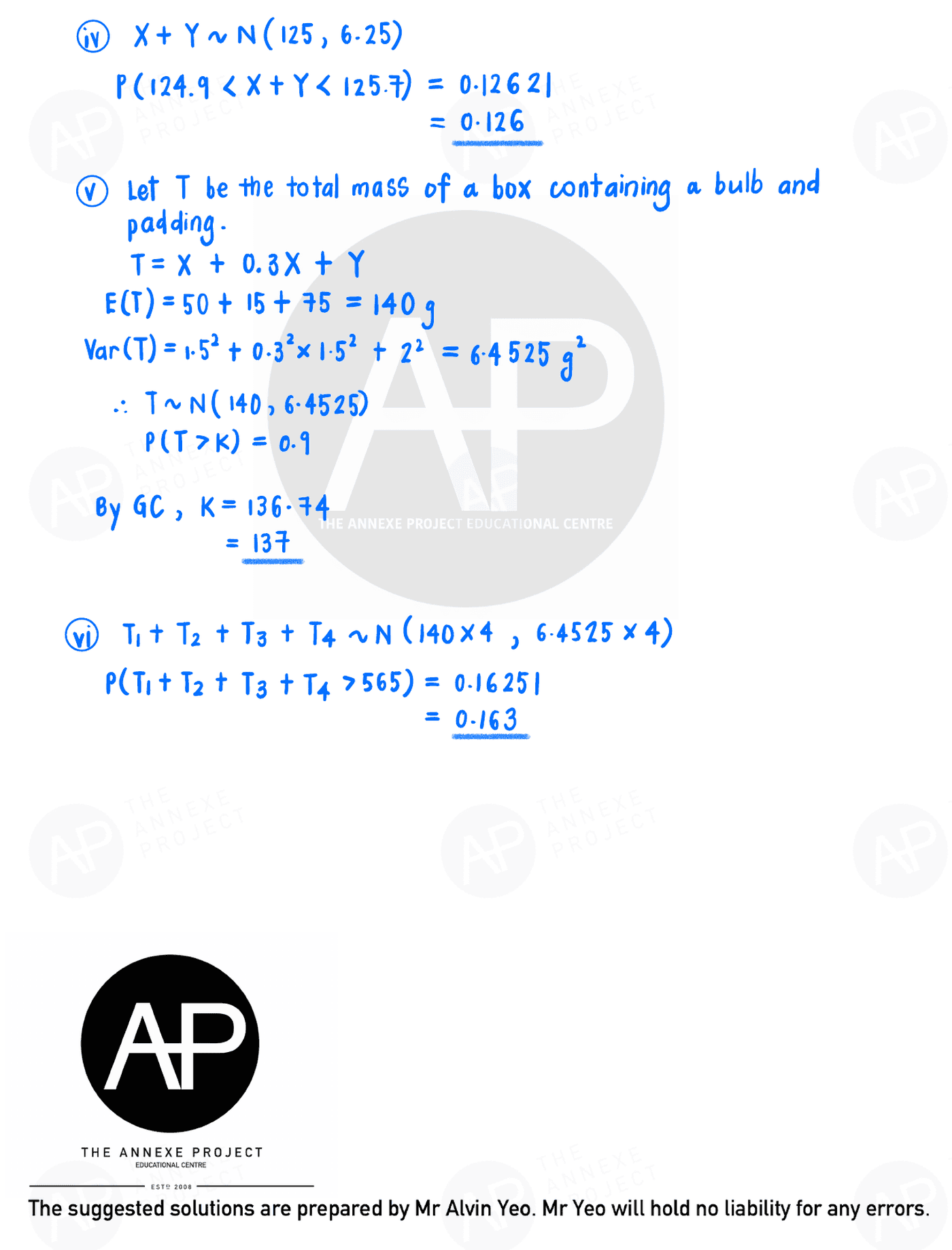 2018 GCE A LEVEL H2 MATHEMATICS PAPER 2 SOLUTION 22 2018 A Level H2 Mathematics Paper 2 page 22 fs8