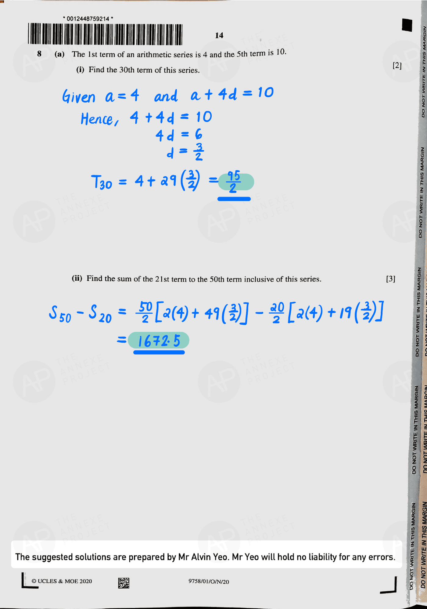 2020 A level H2 Mathematics Paper 1 page 14 fs8