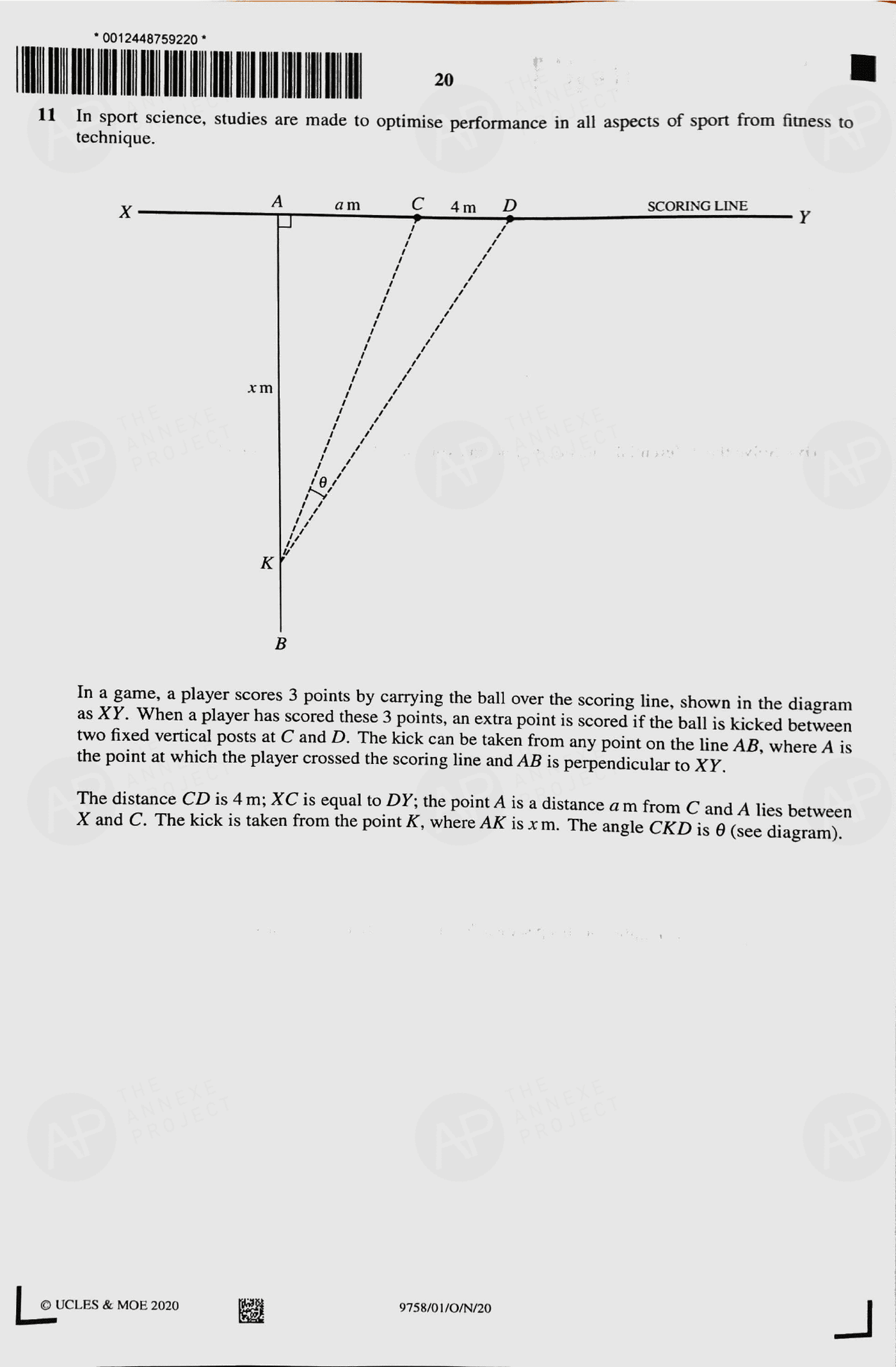 2020 A level H2 Mathematics Paper 1 page 20 fs8