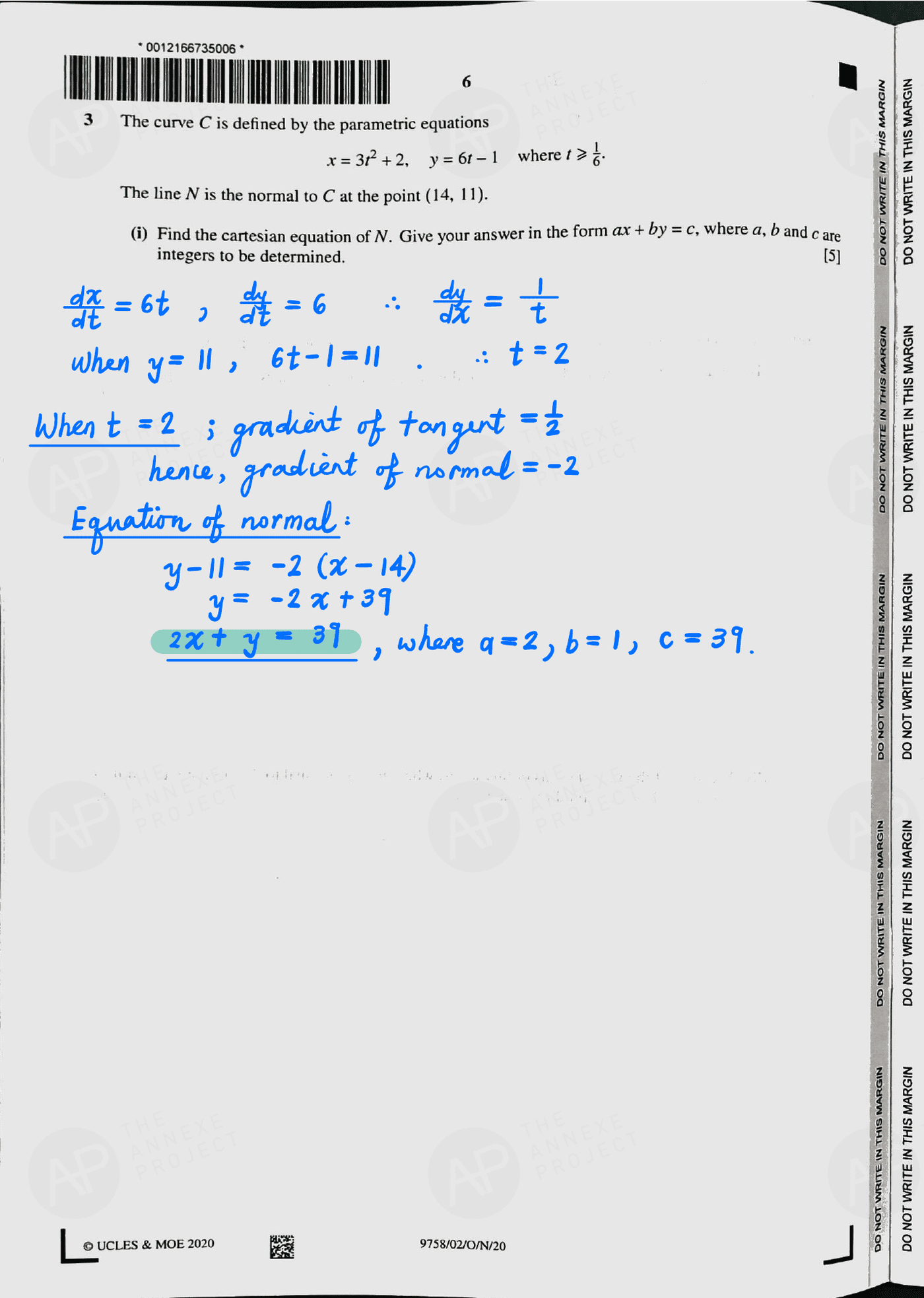 2020 A level H2 Mathematics Paper 2 page 05 fs8