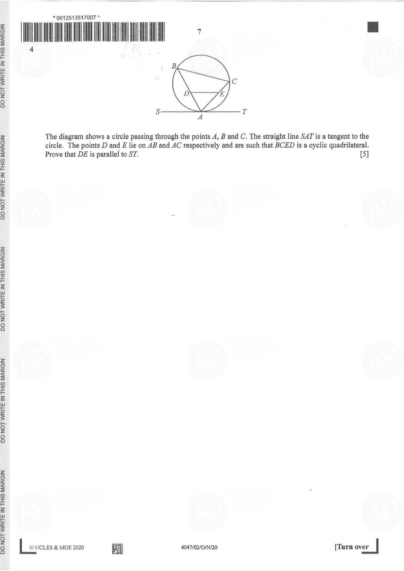 2020 GCE O LEVEL A MATHEMATICS PAPER 2 SOLUTION 5 2020 O Level A Math Paper 2 Solutions page 05 fs8
