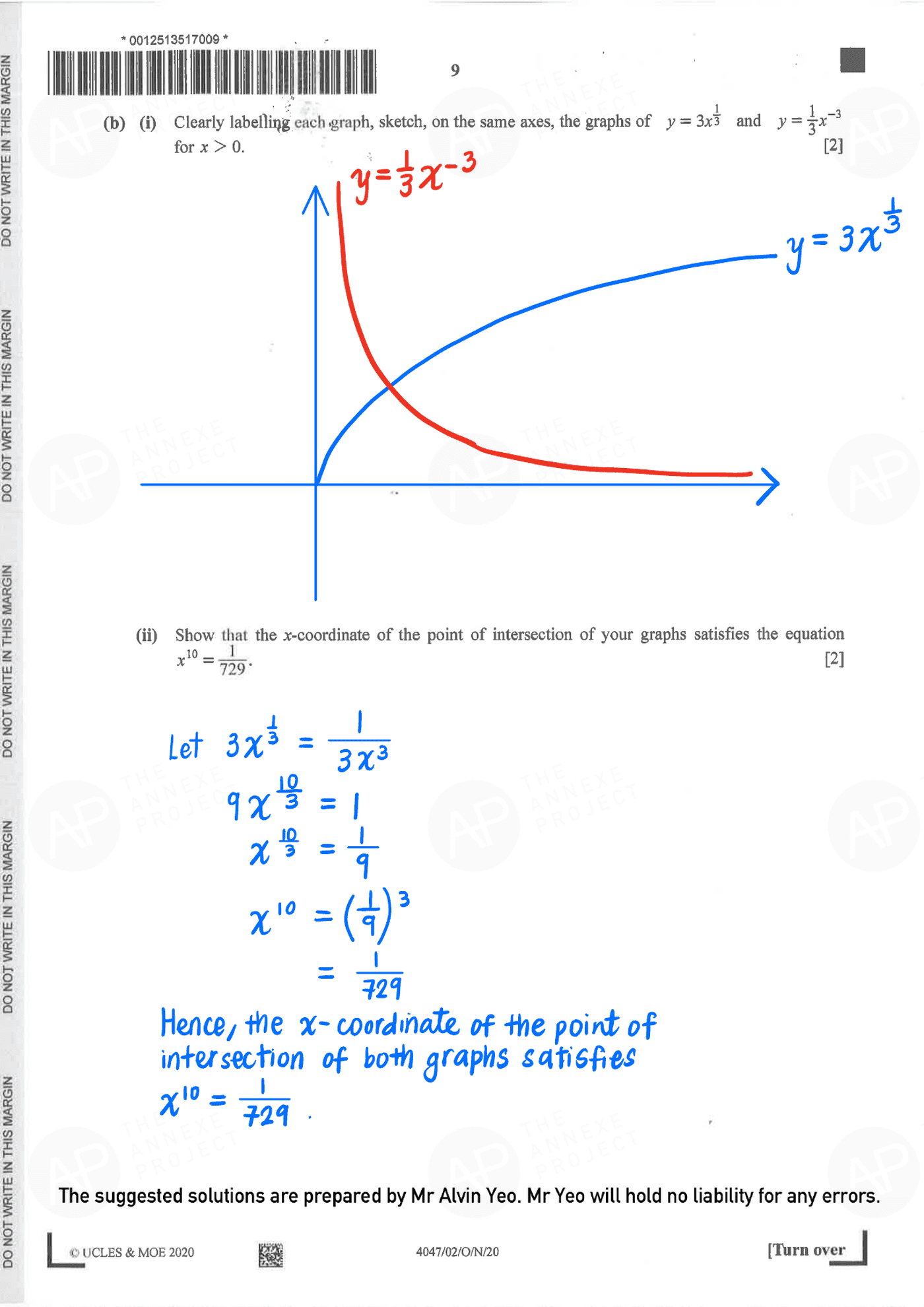 2020 GCE O LEVEL A MATHEMATICS PAPER 2 SOLUTION 7 2020 O Level A Math Paper 2 Solutions page 07 fs8