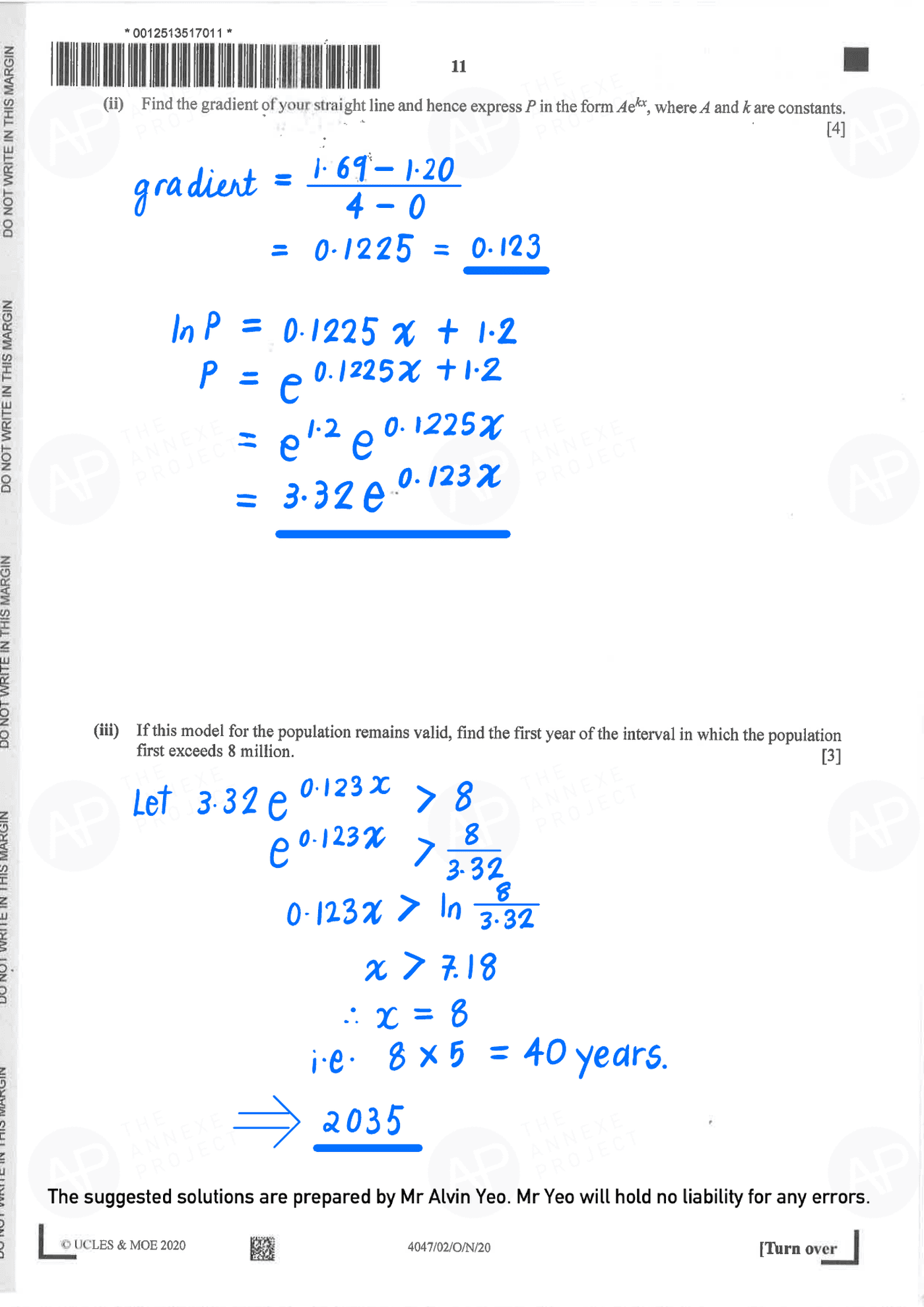 2020 GCE O LEVEL A MATHEMATICS PAPER 2 SOLUTION 9 2020 O Level A Math Paper 2 Solutions page 09 fs8