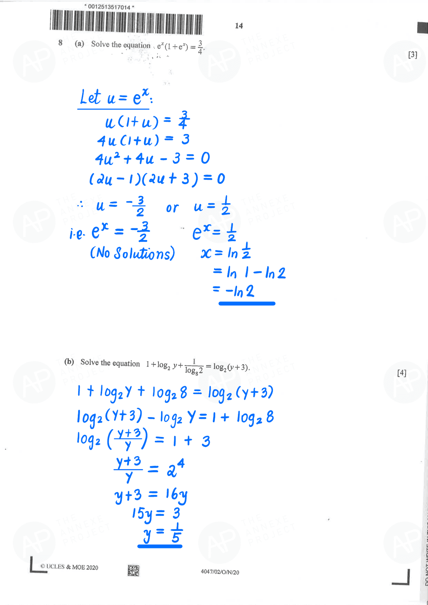 2020 GCE O LEVEL A MATHEMATICS PAPER 2 SOLUTION 12 2020 O Level A Math Paper 2 Solutions page 12 fs8