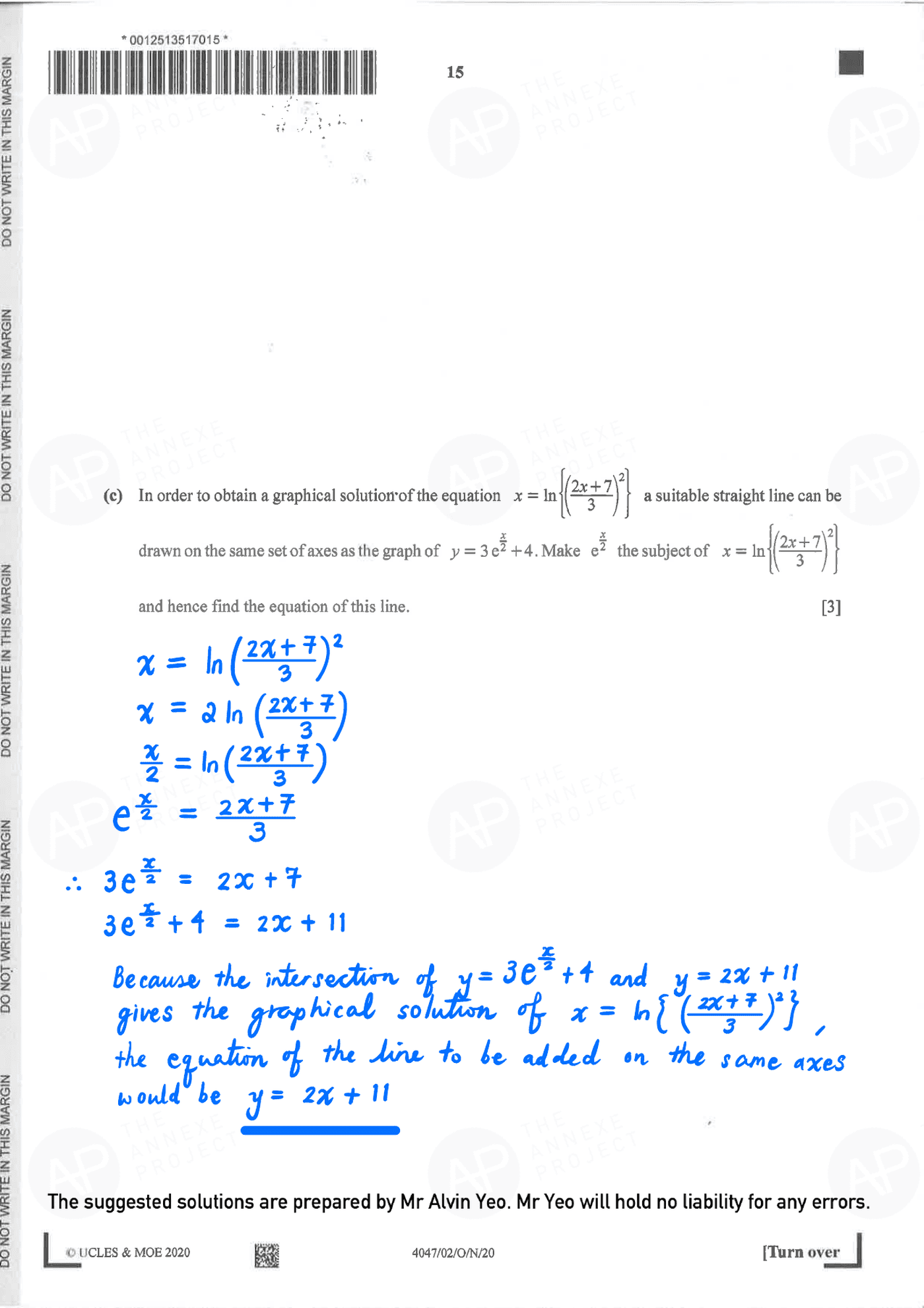 2020 GCE O LEVEL A MATHEMATICS PAPER 2 SOLUTION 13 2020 O Level A Math Paper 2 Solutions page 13 fs8