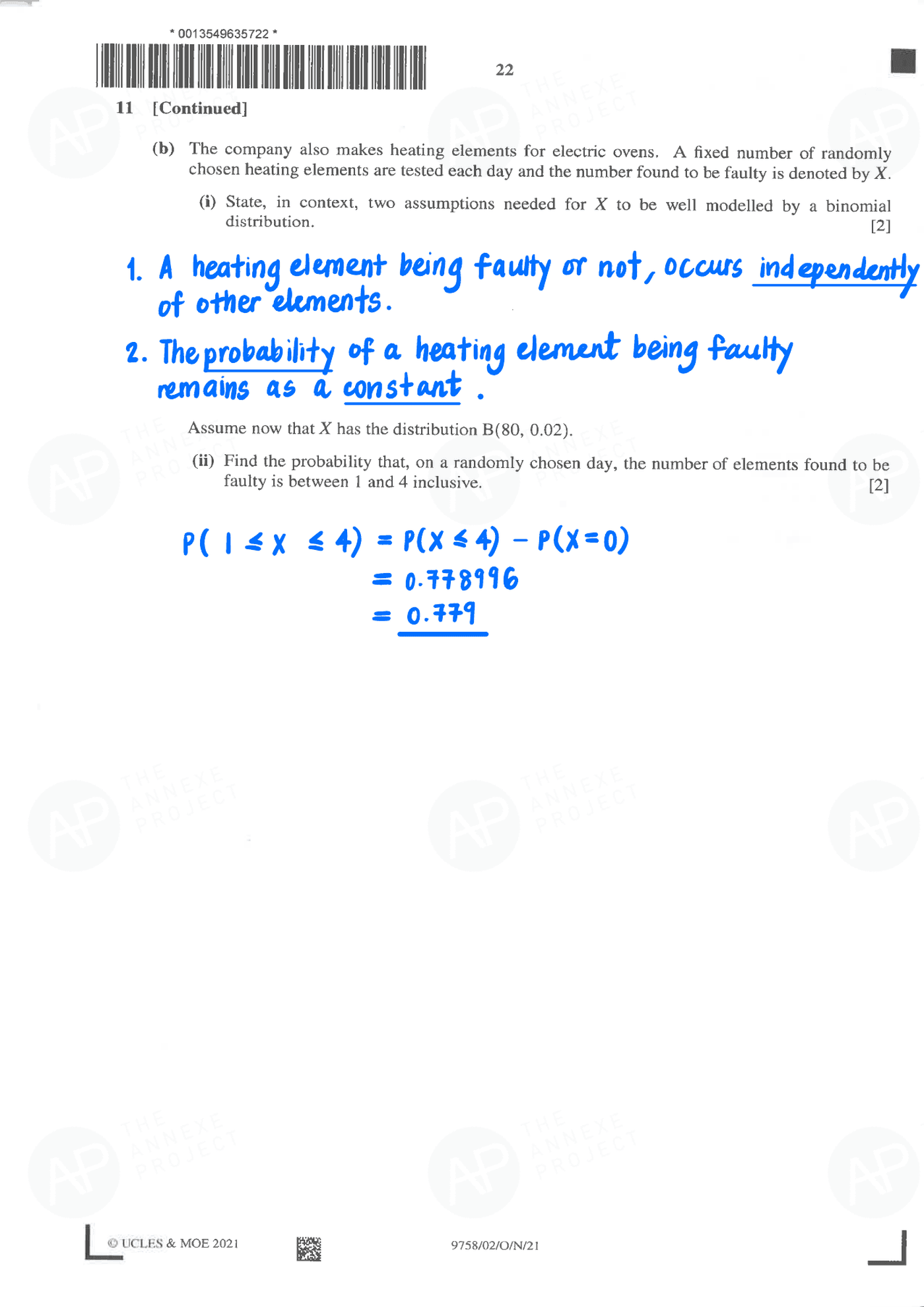 2021 A Level H2 Mathematics Paper 2 Solution page 23 fs8