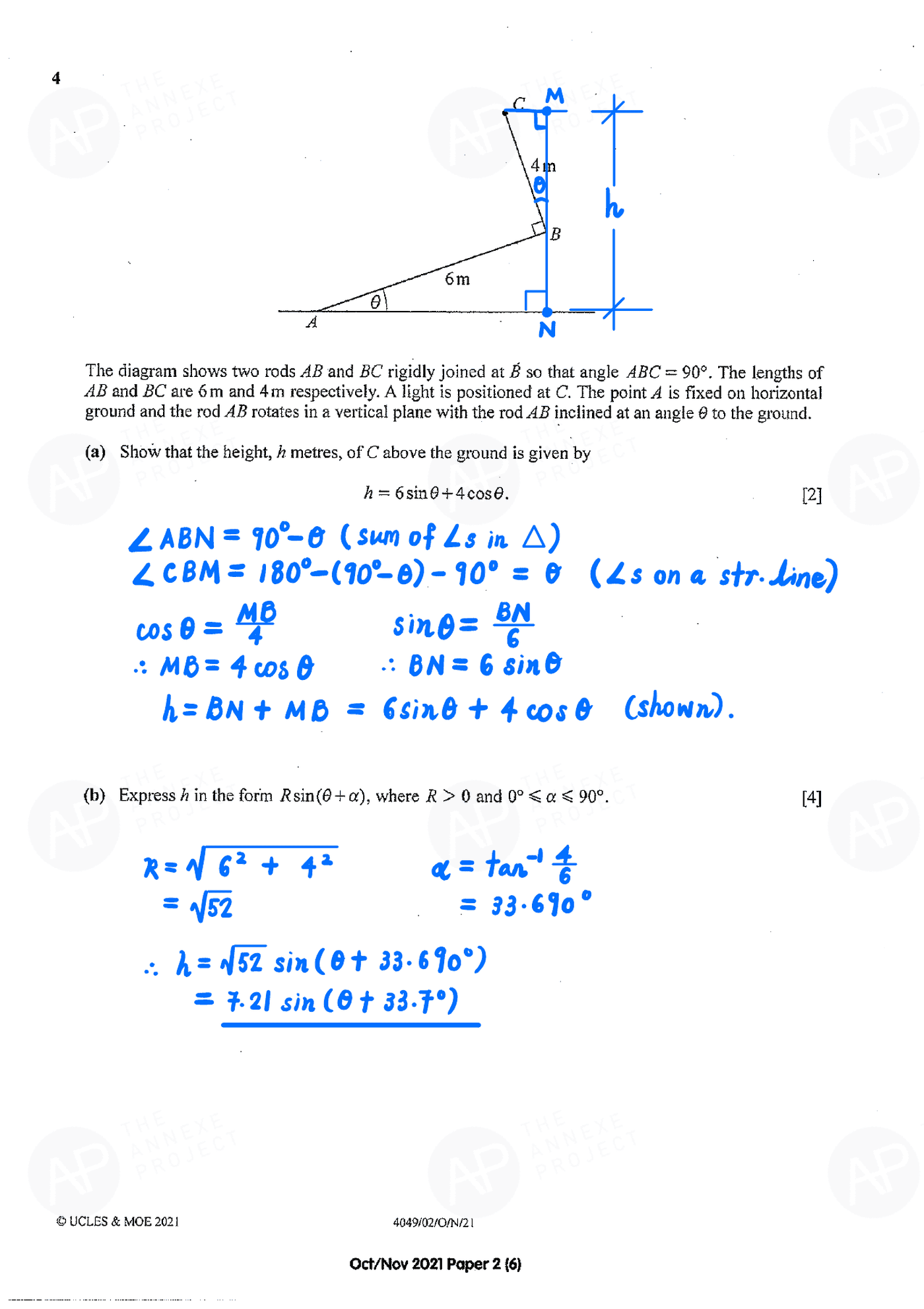 2021 O Level A Math Paper 2 page 06 fs8