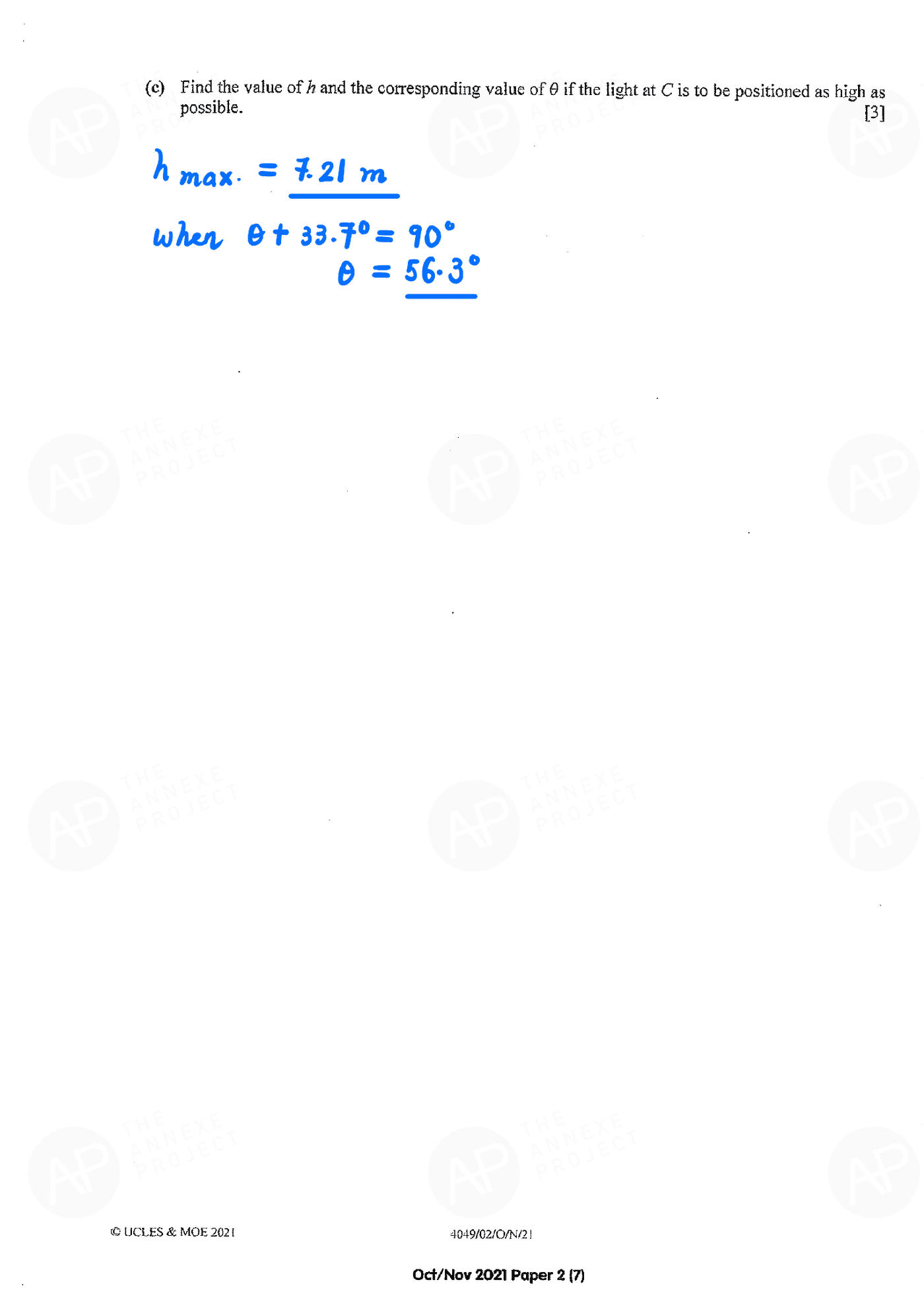 2021 O Level A Math Paper 2 page 07 fs8