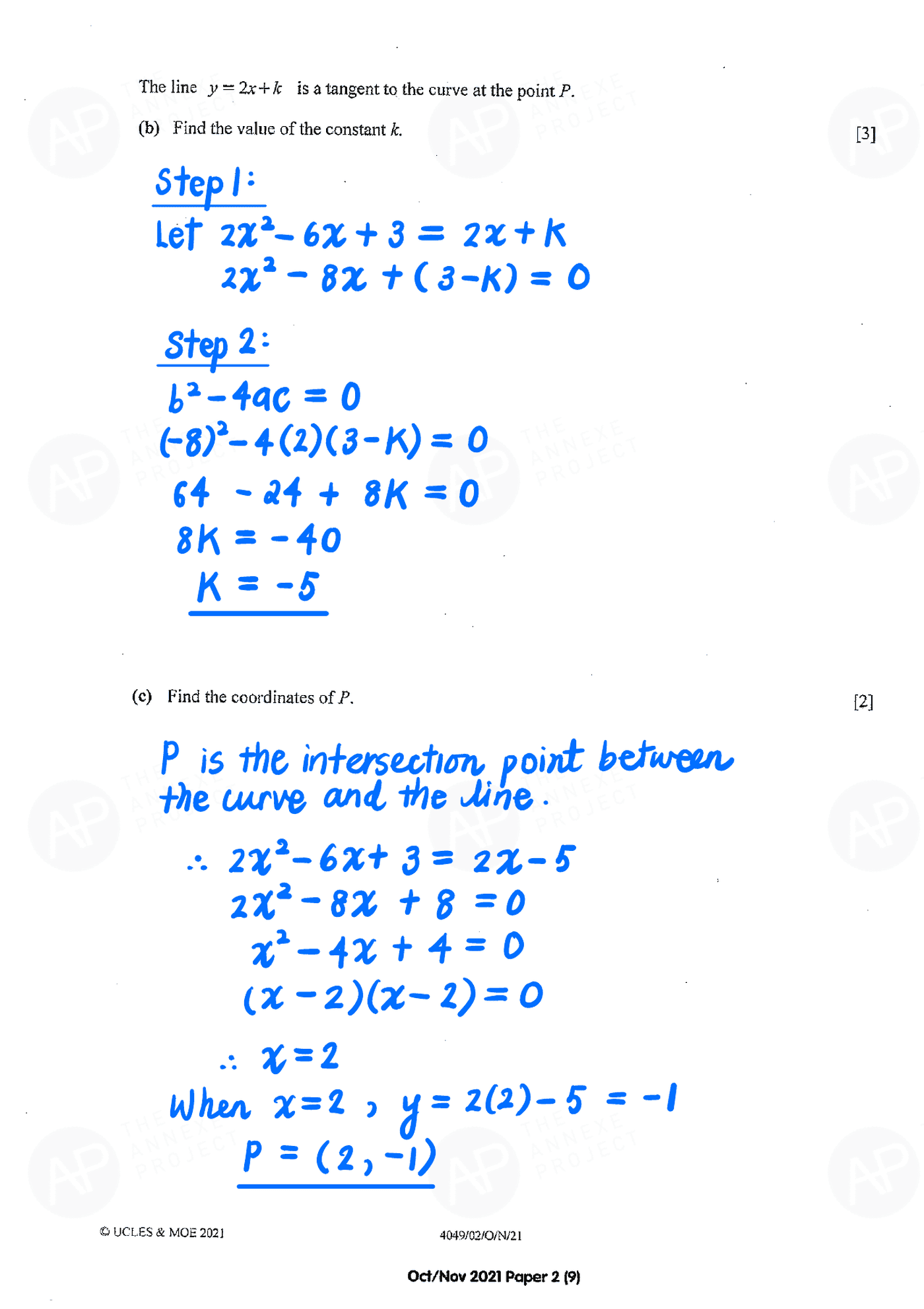 2021 O Level A Math Paper 2 page 09 fs8