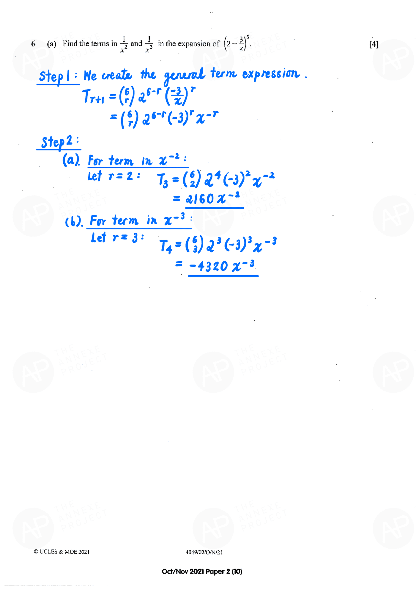 2021 O Level A Math Paper 2 page 10 fs8