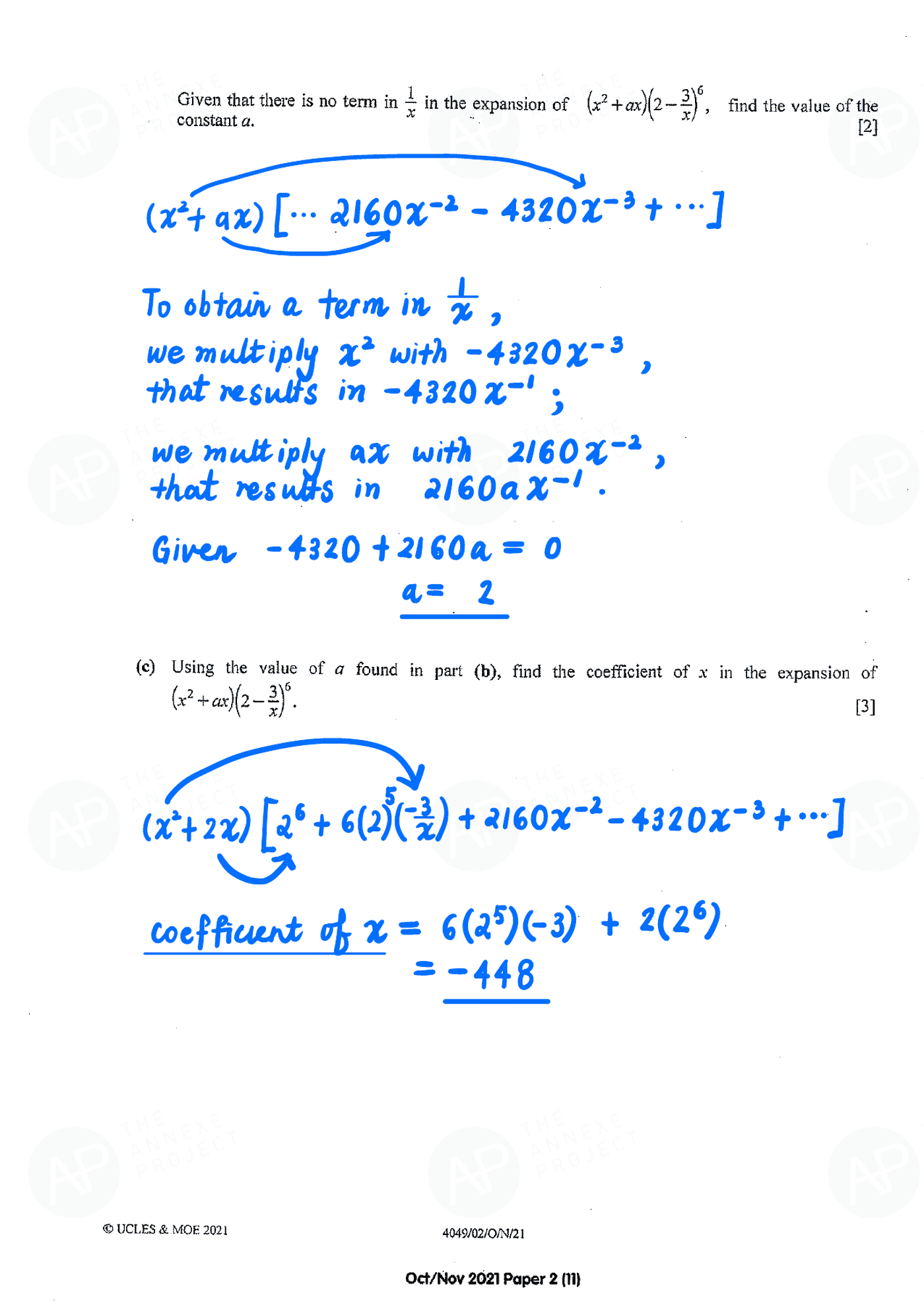 2021 O Level A Math Paper 2 page 11 fs8