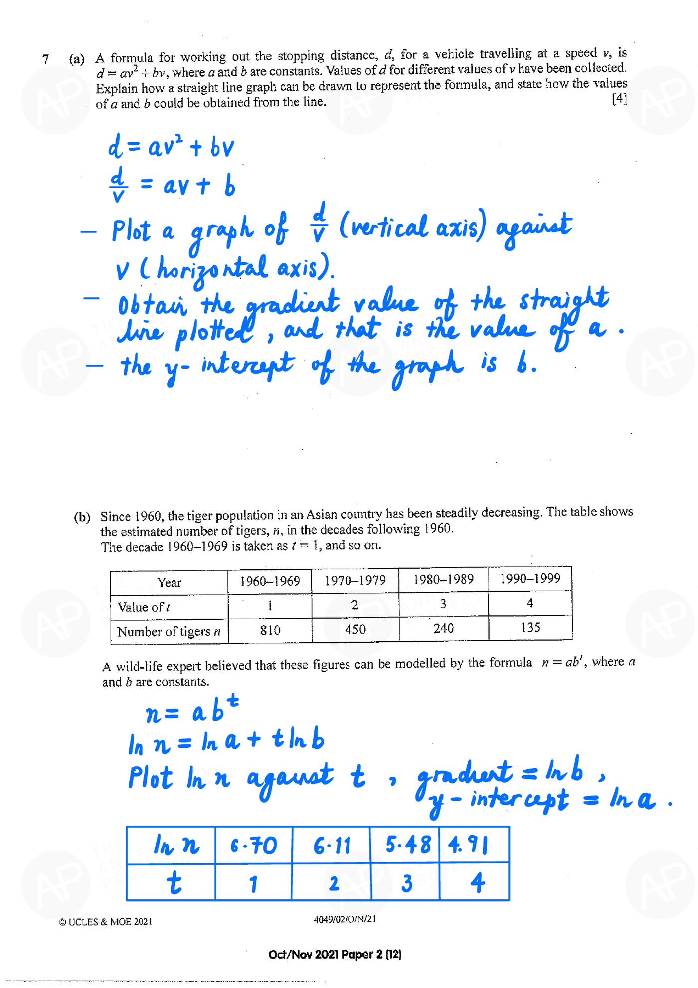 2021 O Level A Math Paper 2 page 12 fs8