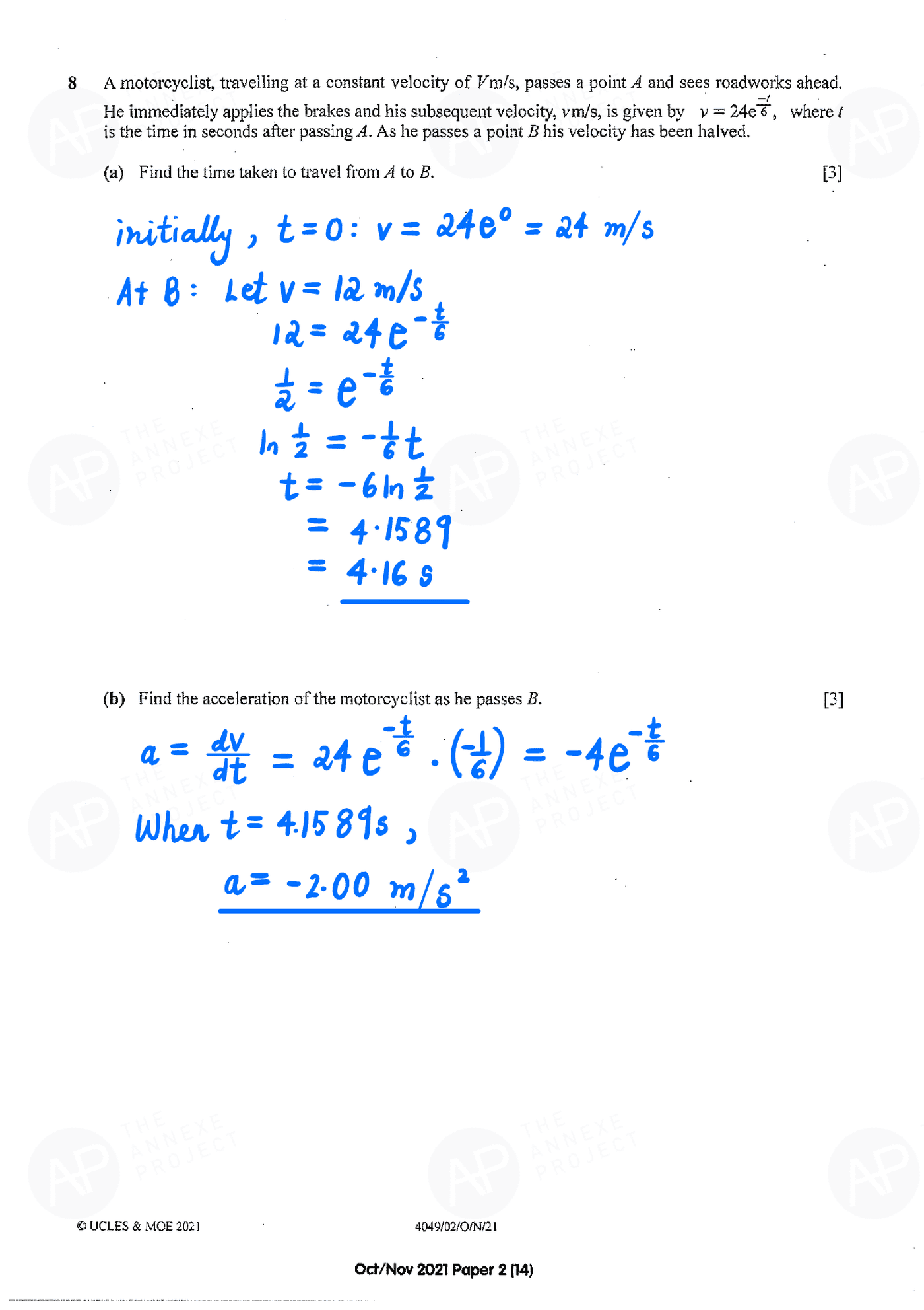 2021 O Level A Math Paper 2 page 14 fs8