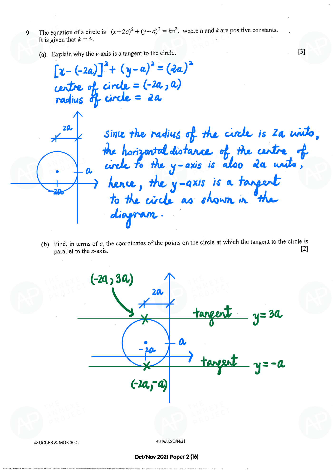 2021 O Level A Math Paper 2 page 16 fs8