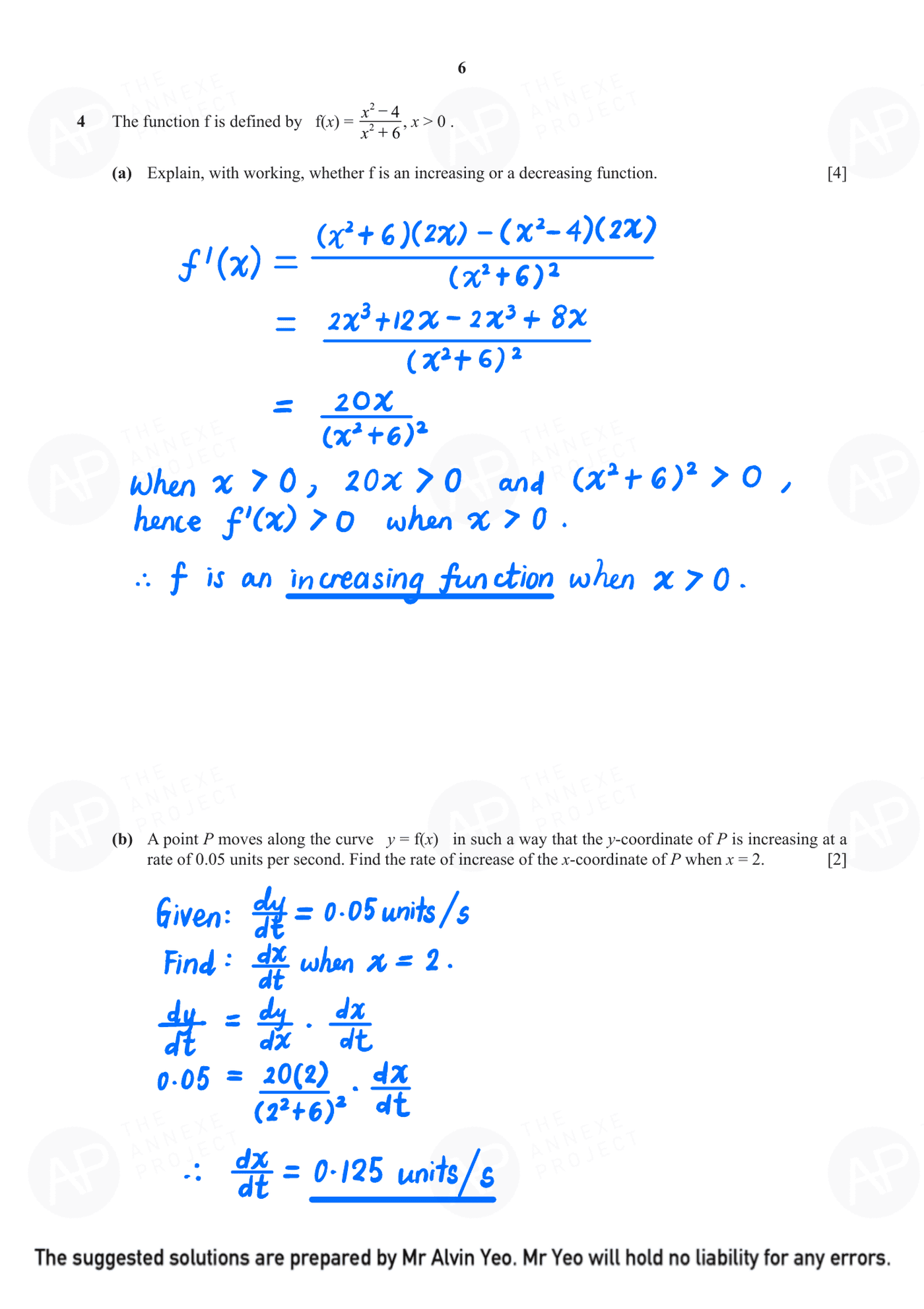 2021 O Level Additional Mathematics Specimen Paper 1 page 06 fs8