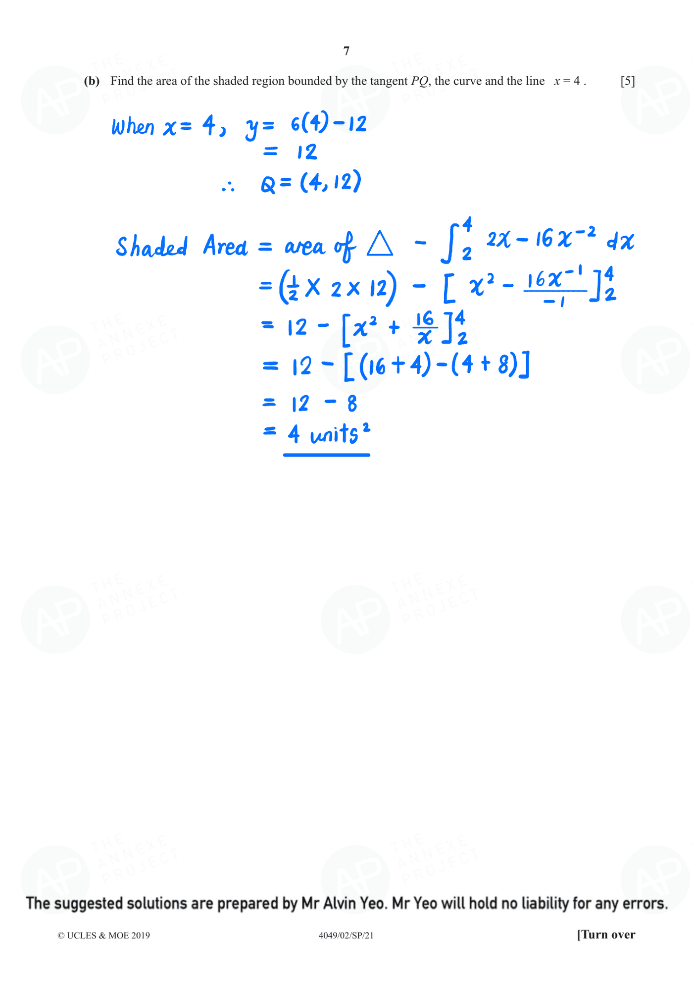2021 O Level Additional Mathematics Specimen Paper 2 page 07 fs8