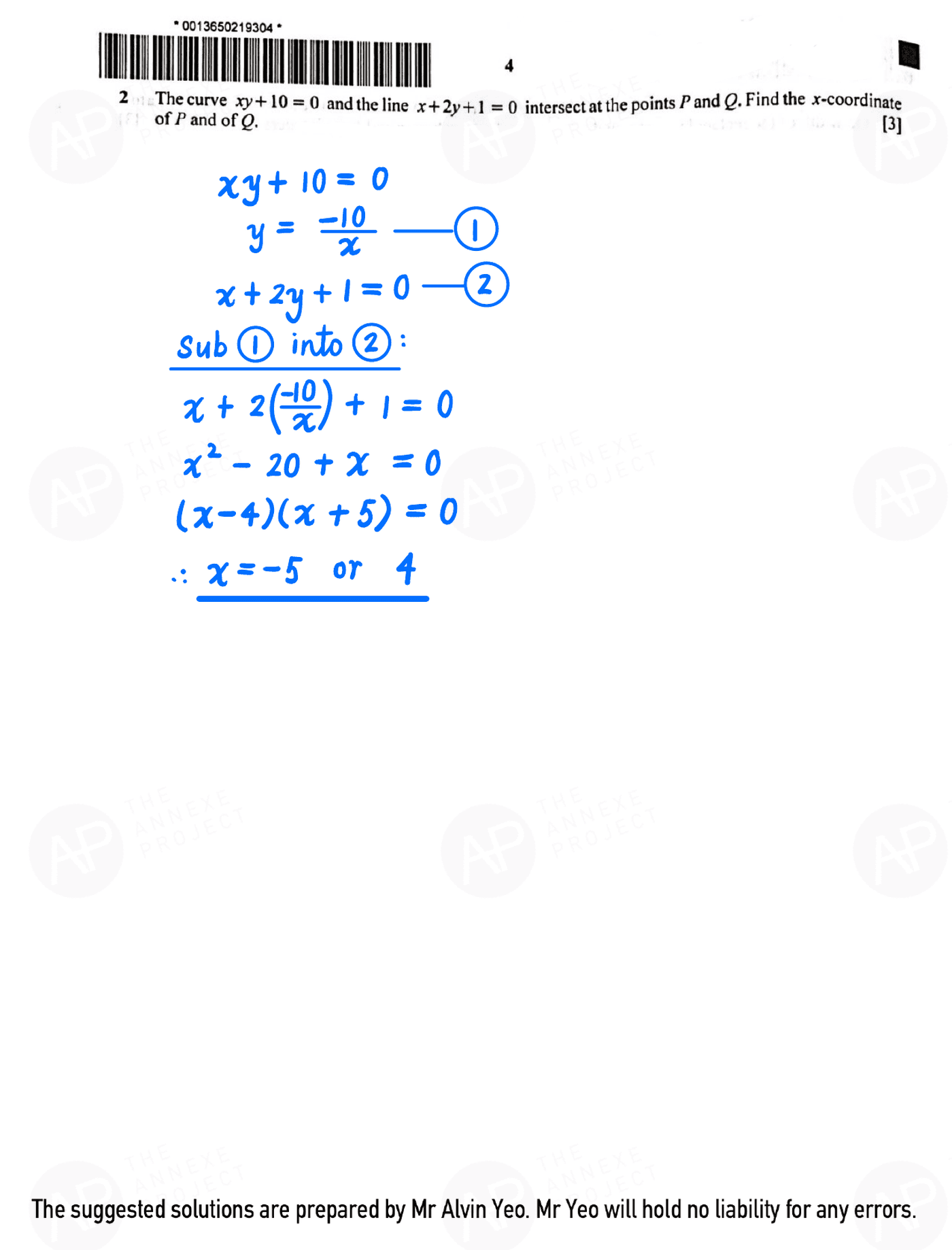 2022 O Level A Math Paper 1 solutions page 04 fs8