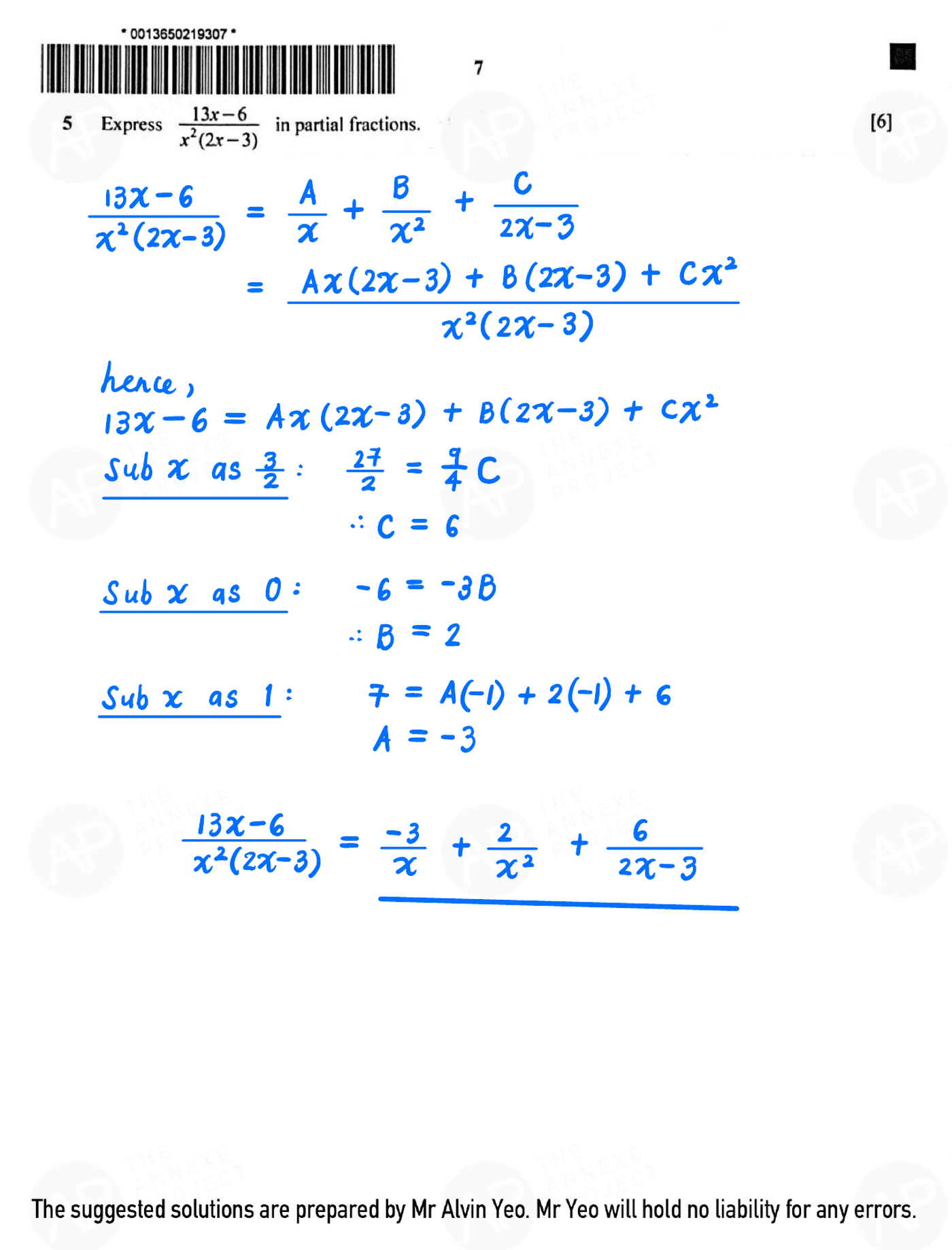 2022 O Level A Math Paper 1 solutions page 07 fs8