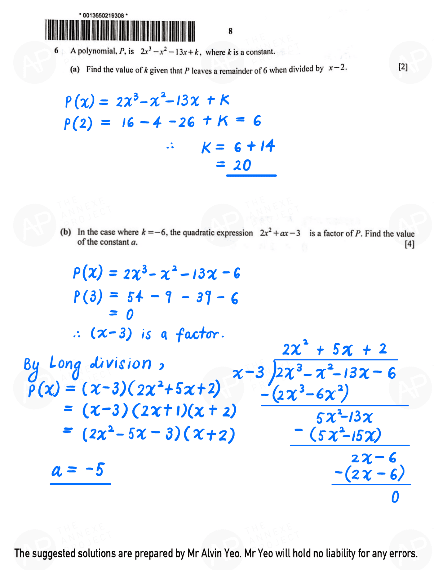 2022 O Level A Math Paper 1 solutions page 08 fs8
