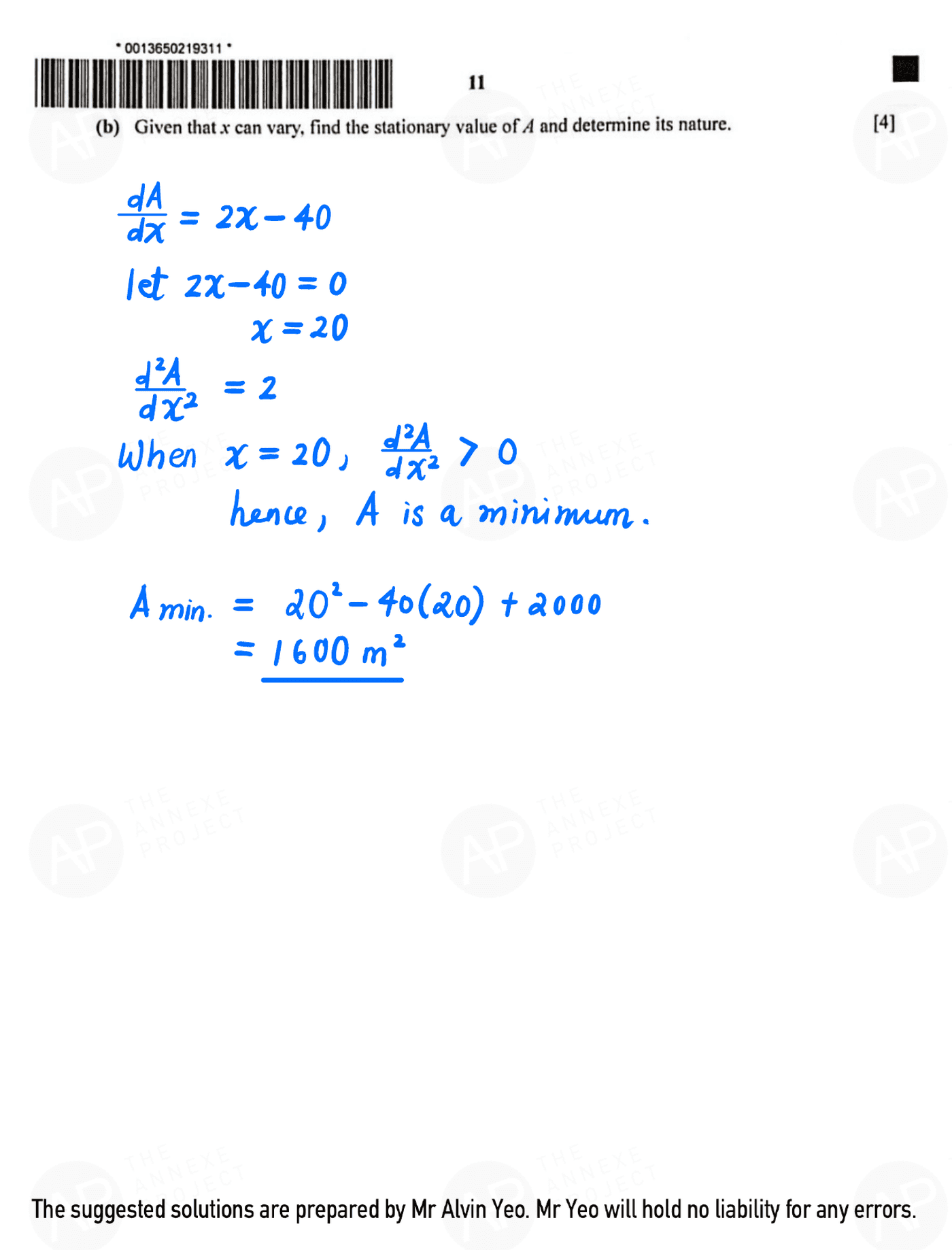 2022 O Level A Math Paper 1 solutions page 11 fs8