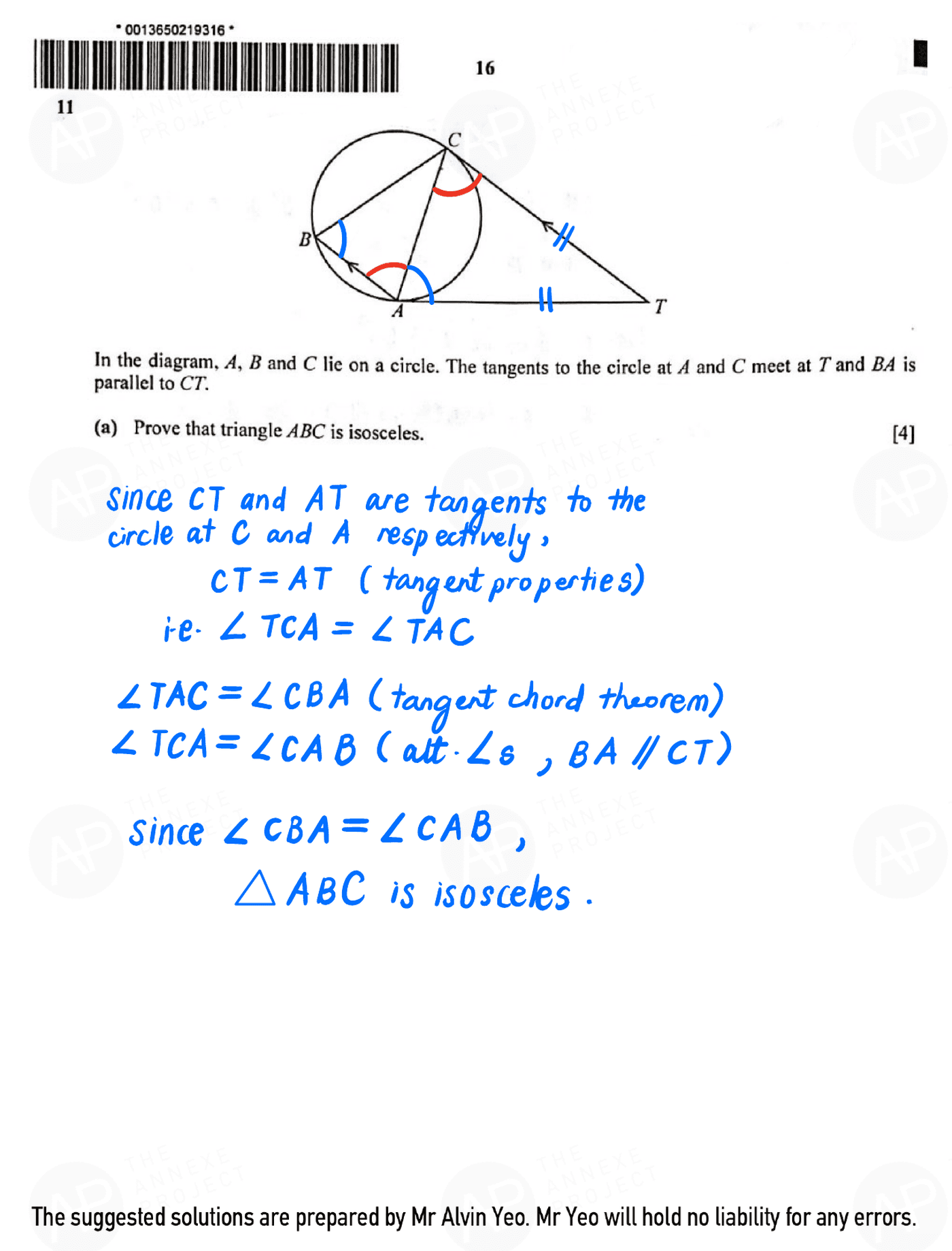 2022 O Level A Math Paper 1 solutions page 16 fs8