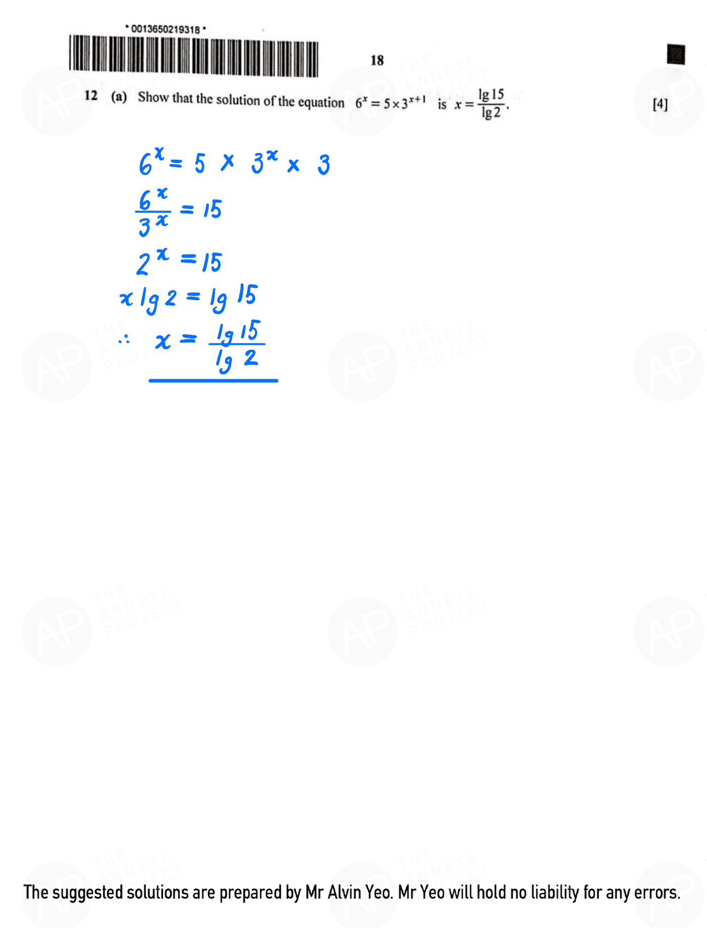 2022 O Level A Math Paper 1 solutions page 18 fs8