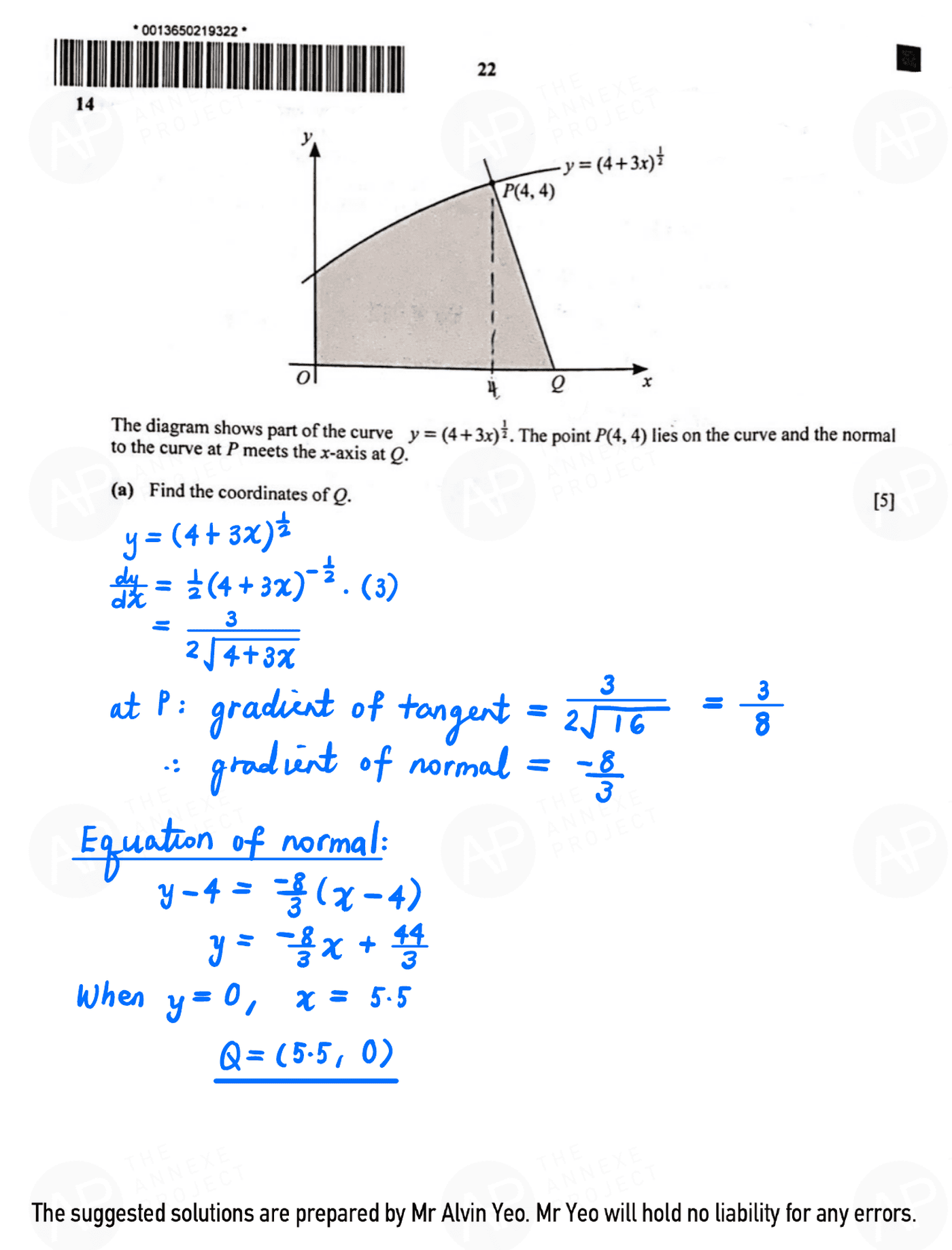 2022 O Level A Math Paper 1 solutions page 22 fs8