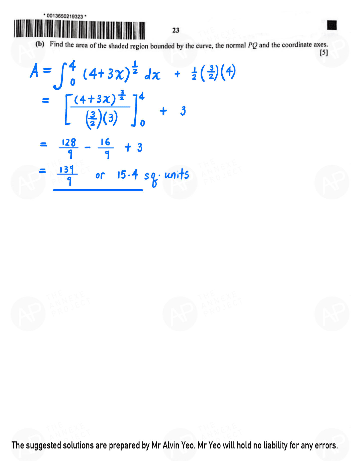 2022 O Level A Math Paper 1 solutions page 23 fs8