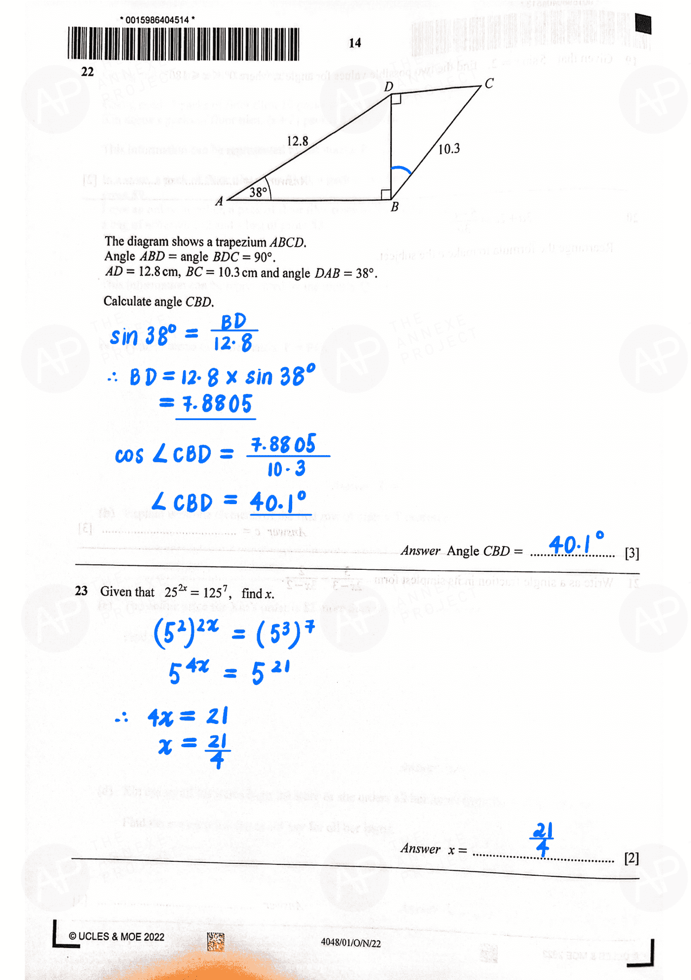 2022 O Level Elementary Mathematics Paper 1 page 14 fs8