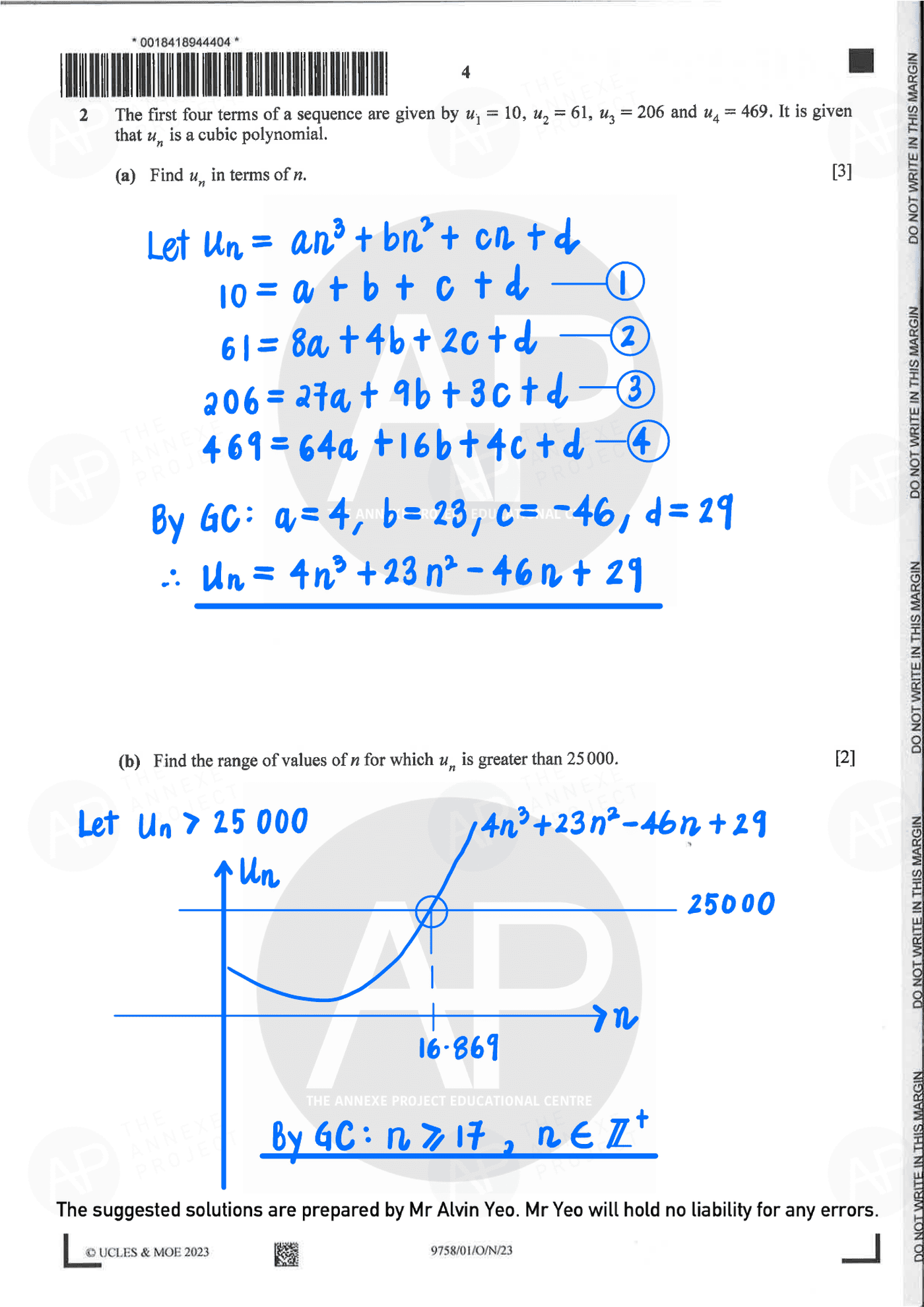 2023 A Level H2 Mathematics Paper 1 Solutions page 04 fs8
