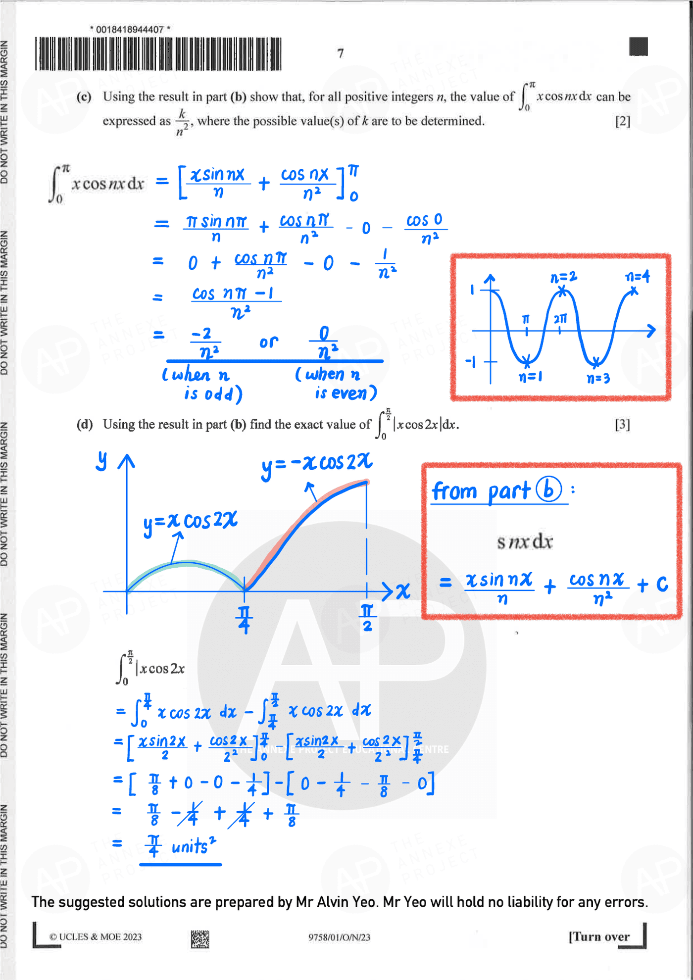 2023 A Level H2 Mathematics Paper 1 Solutions page 07 fs8