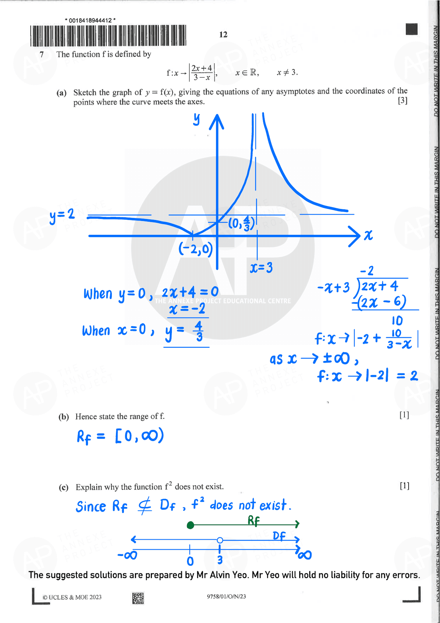 2023 A Level H2 Mathematics Paper 1 Solutions page 12 fs8