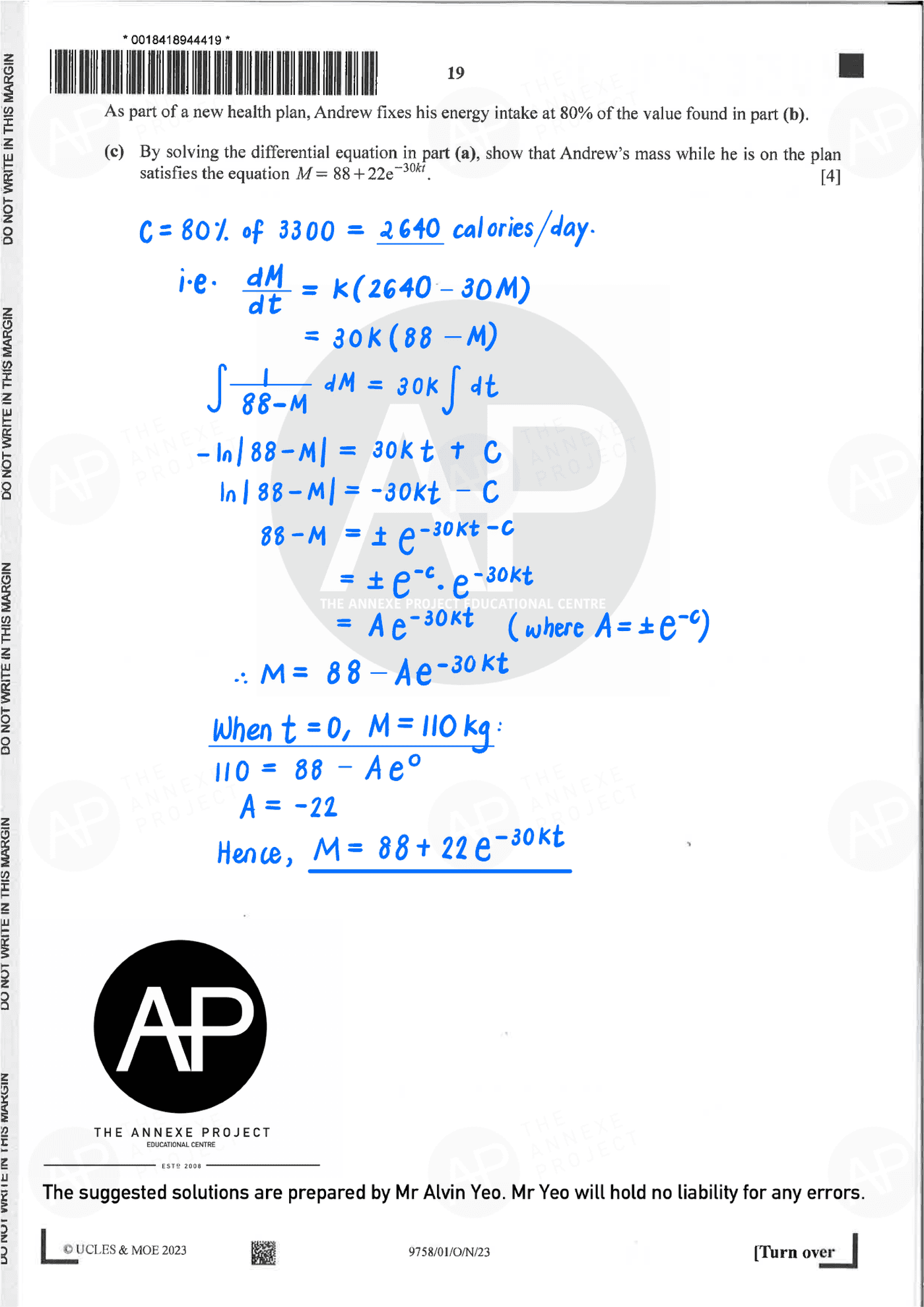2023 A Level H2 Mathematics Paper 1 Solutions page 19 fs8
