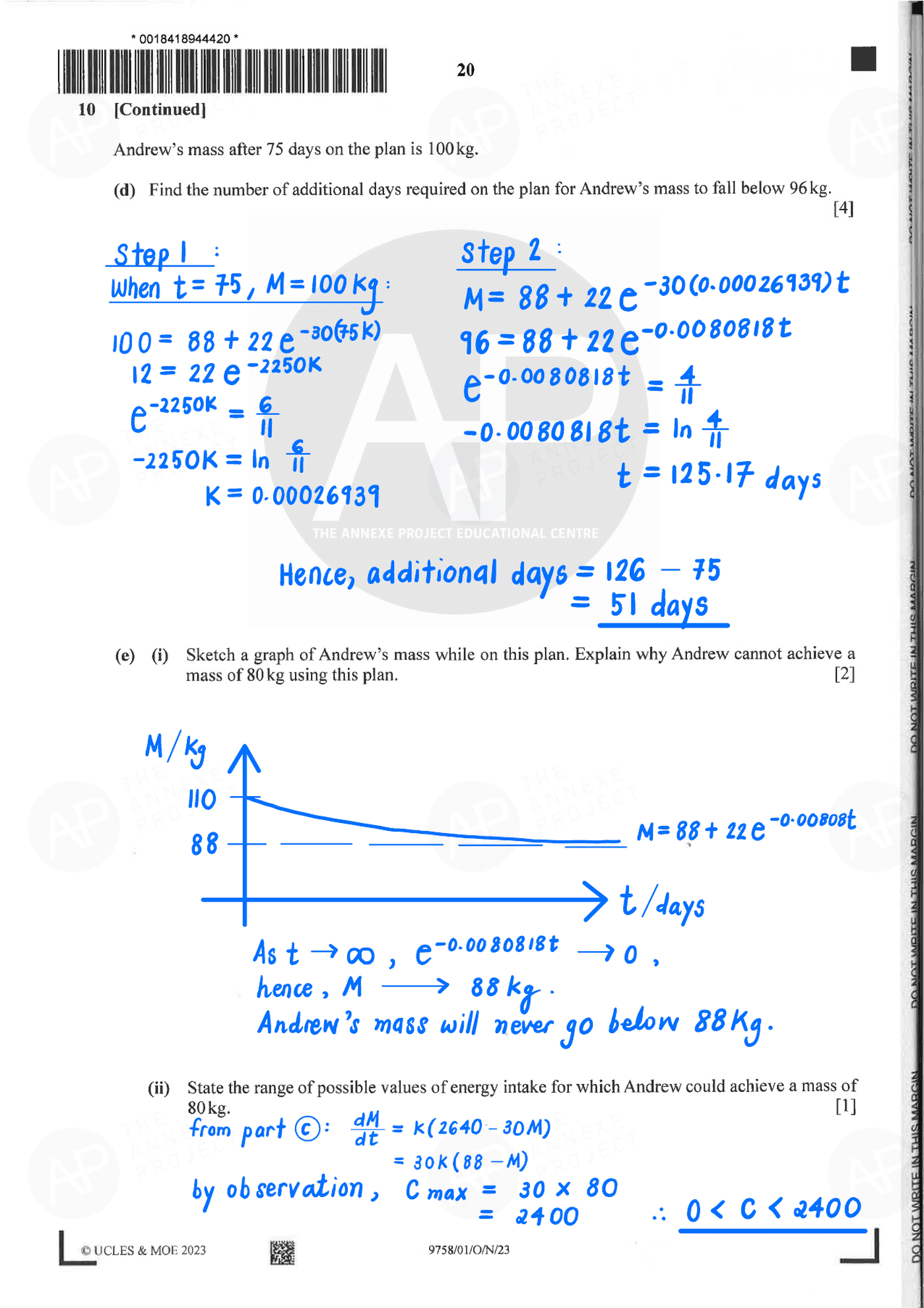2023 A Level H2 Mathematics Paper 1 Solutions page 20 fs8
