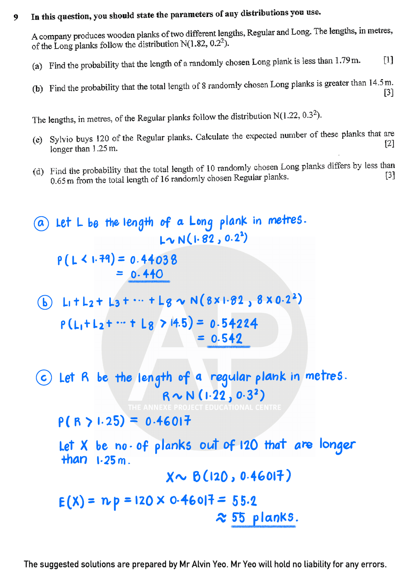 2023 GCE A LEVEL H2 MATHEMATICS PAPER 2 SOLUTION 16 2023 A Level H2 Mathematics Paper 2 page 16