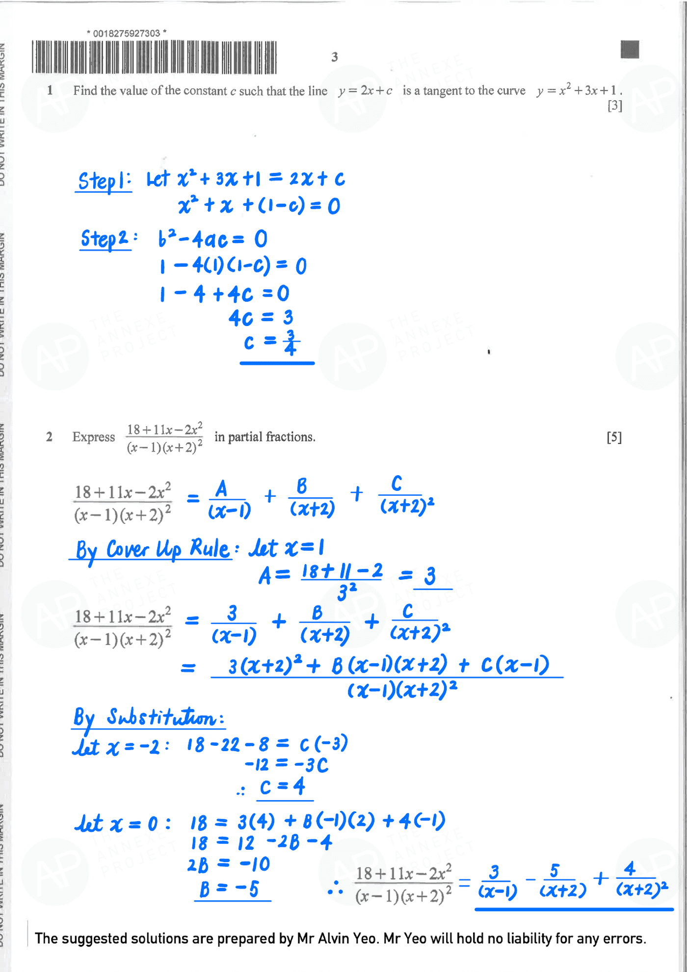 2023 O Level A Math Paper 1 solutions page 03 fs8