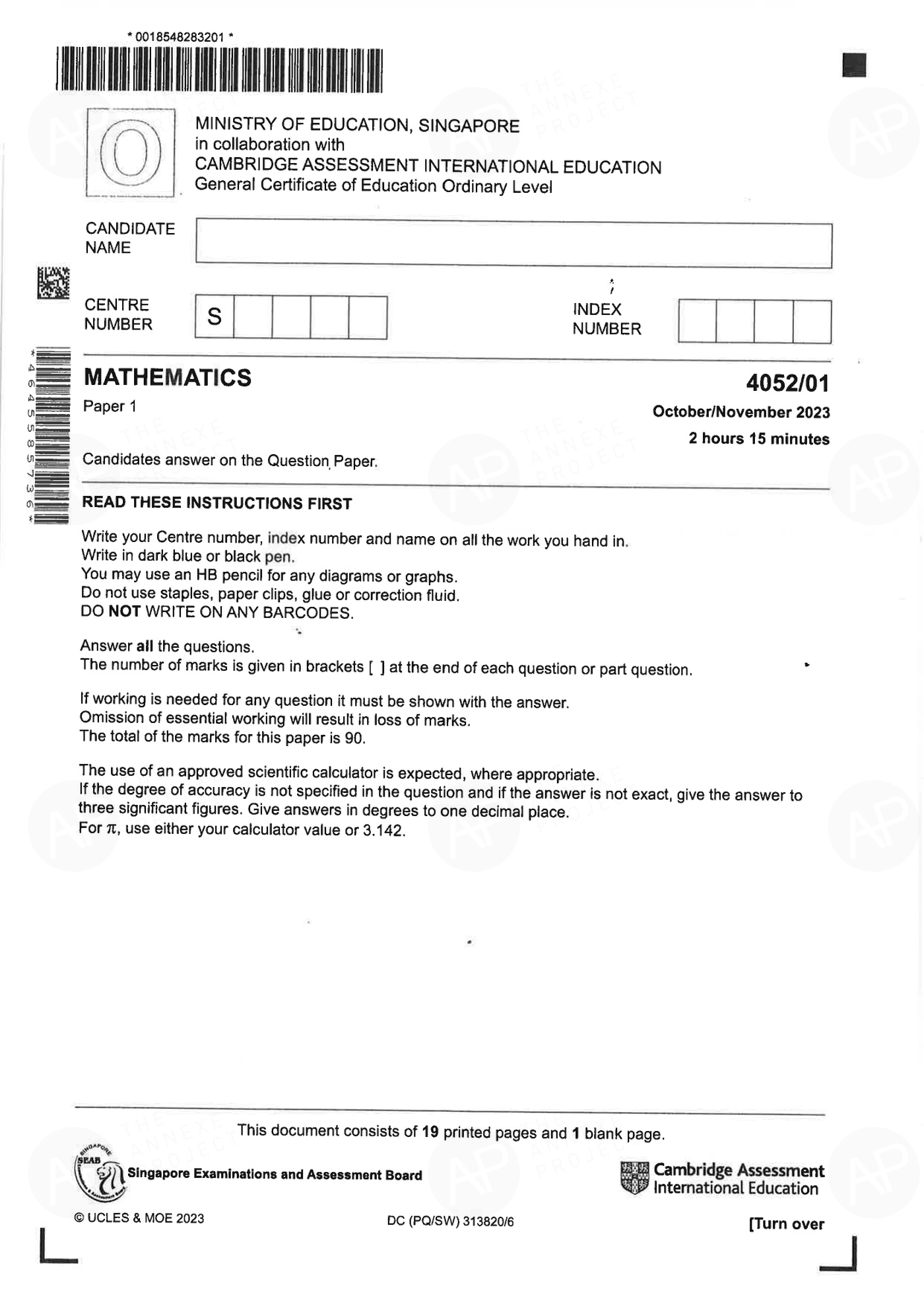 2023 O Level Elementary Mathematics Paper 1 alvin updated page 01 fs8