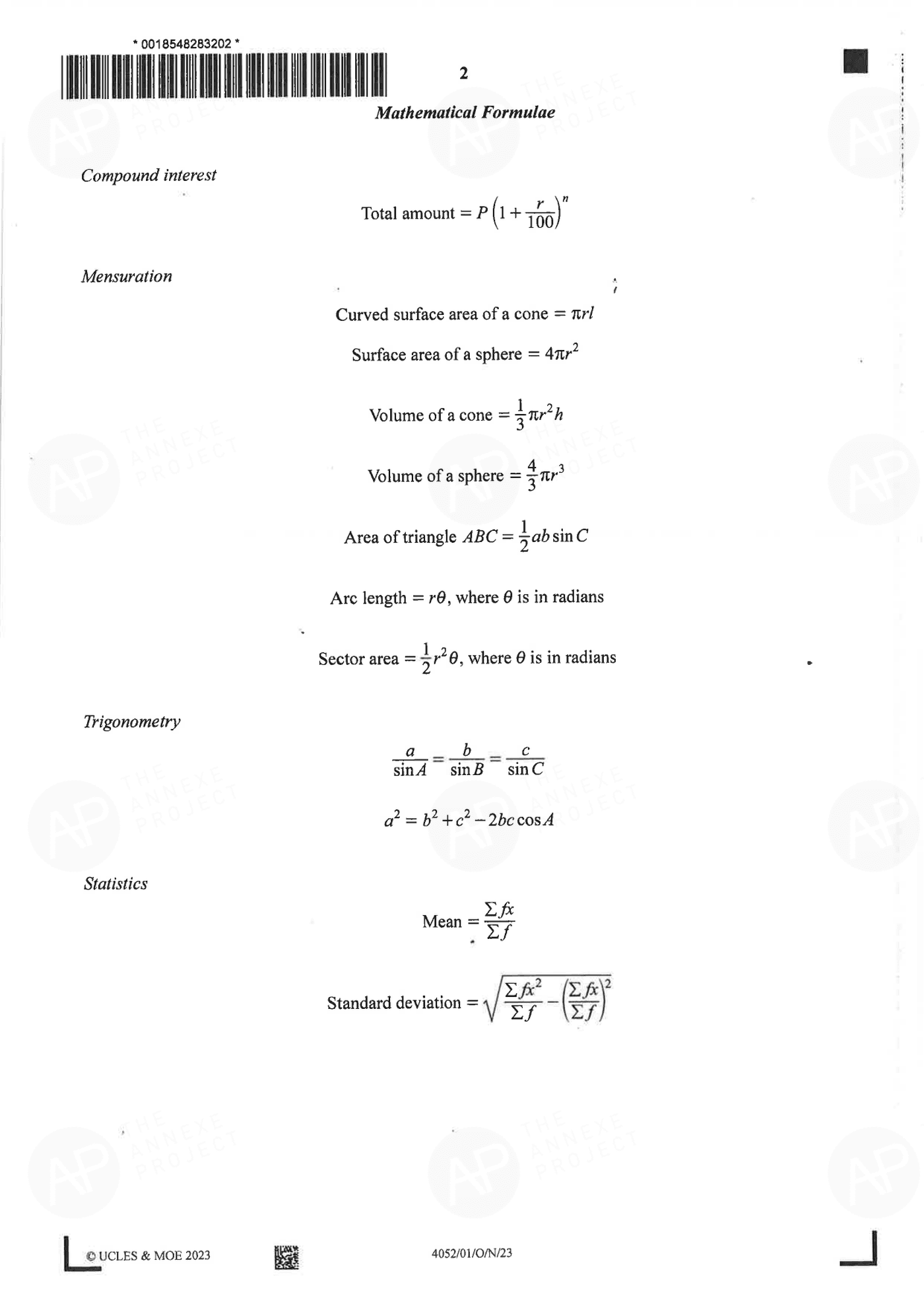 2023 O Level Elementary Mathematics Paper 1 alvin updated page 02 fs8