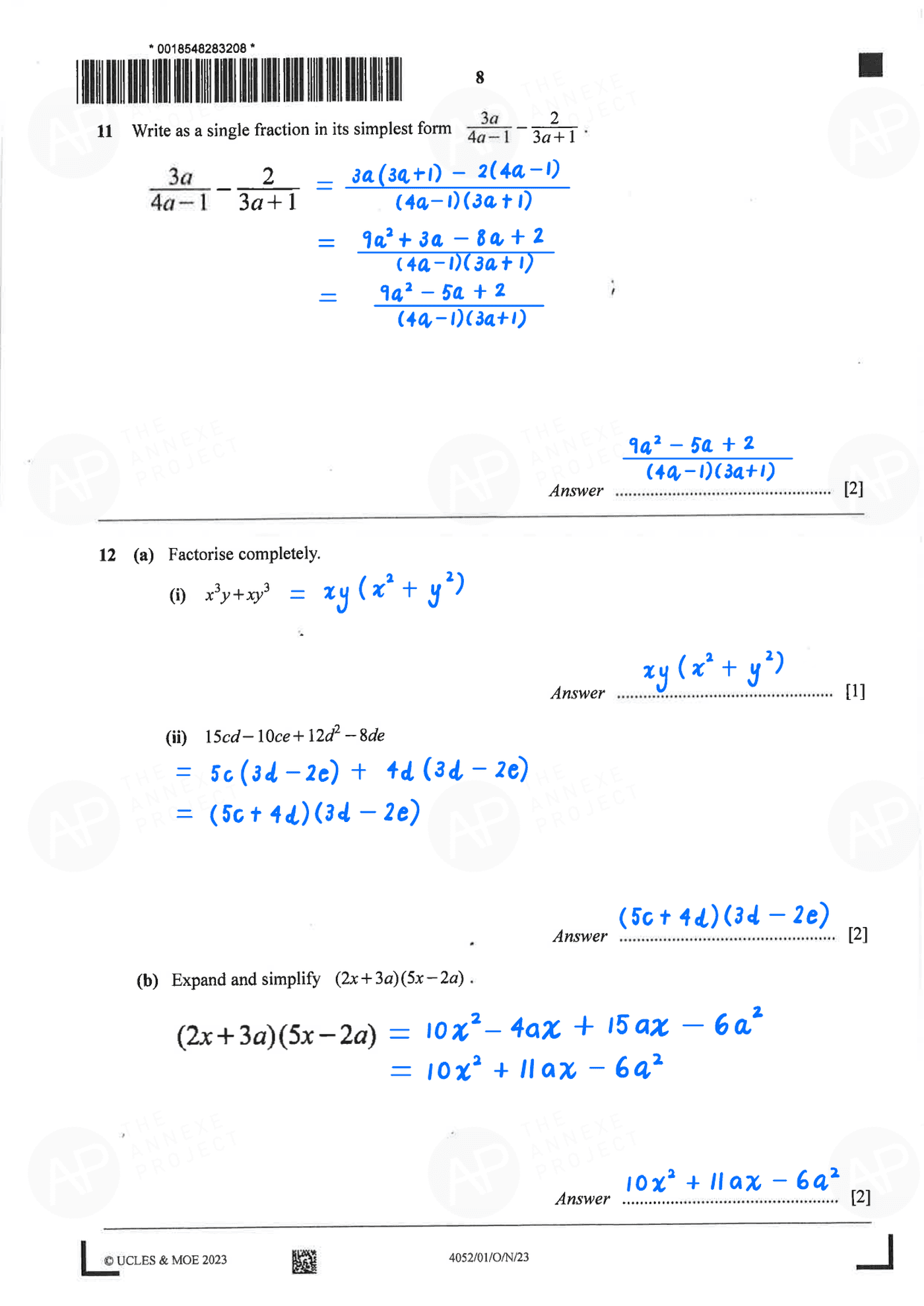 2023 O Level Elementary Mathematics Paper 1 alvin updated page 08 fs8
