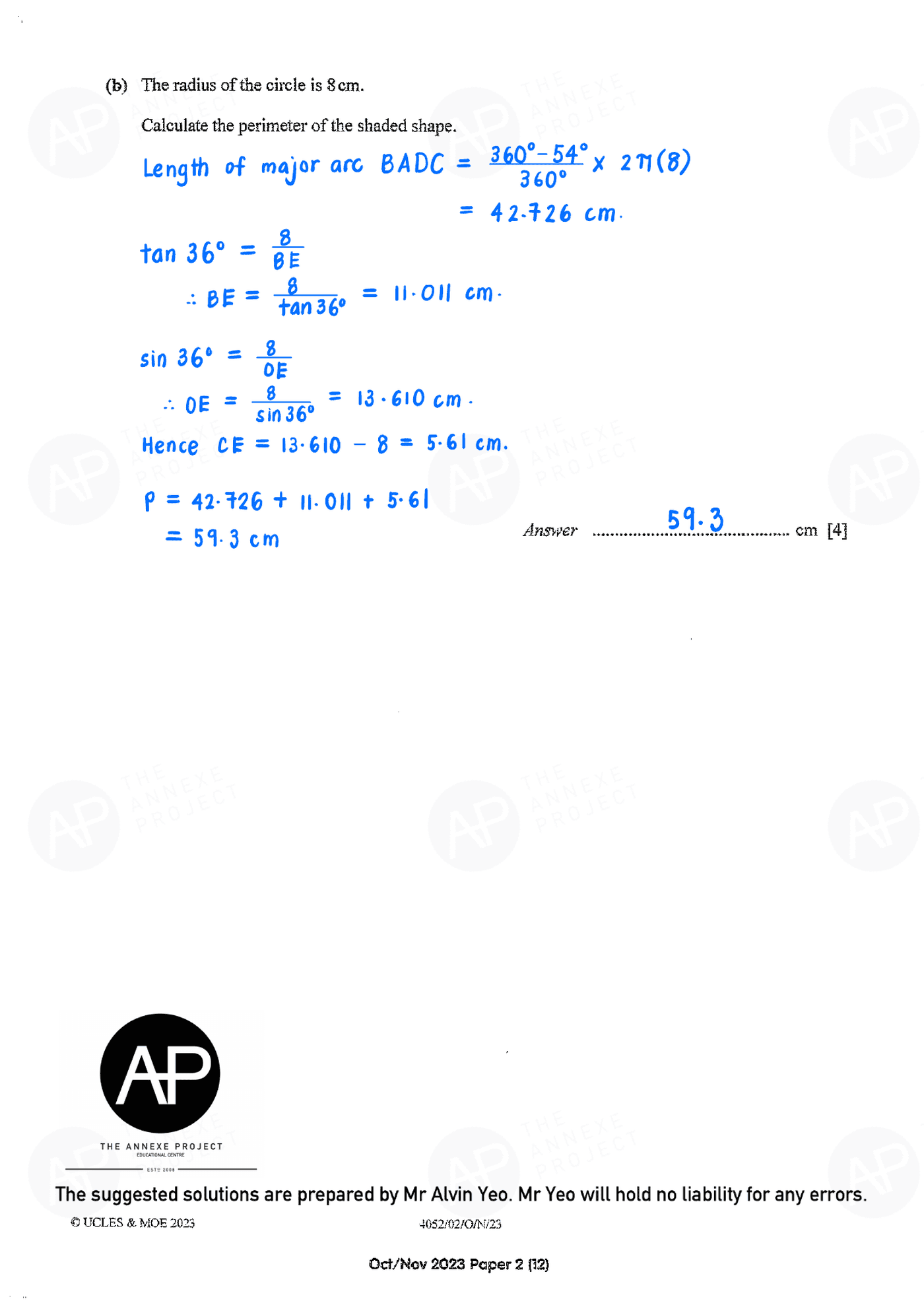 2023 O Level Elementary Mathematics Paper 2 page 11 fs8