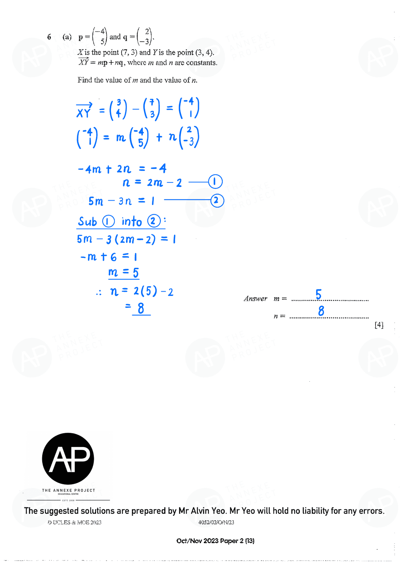 2023 O Level Elementary Mathematics Paper 2 page 12 fs8