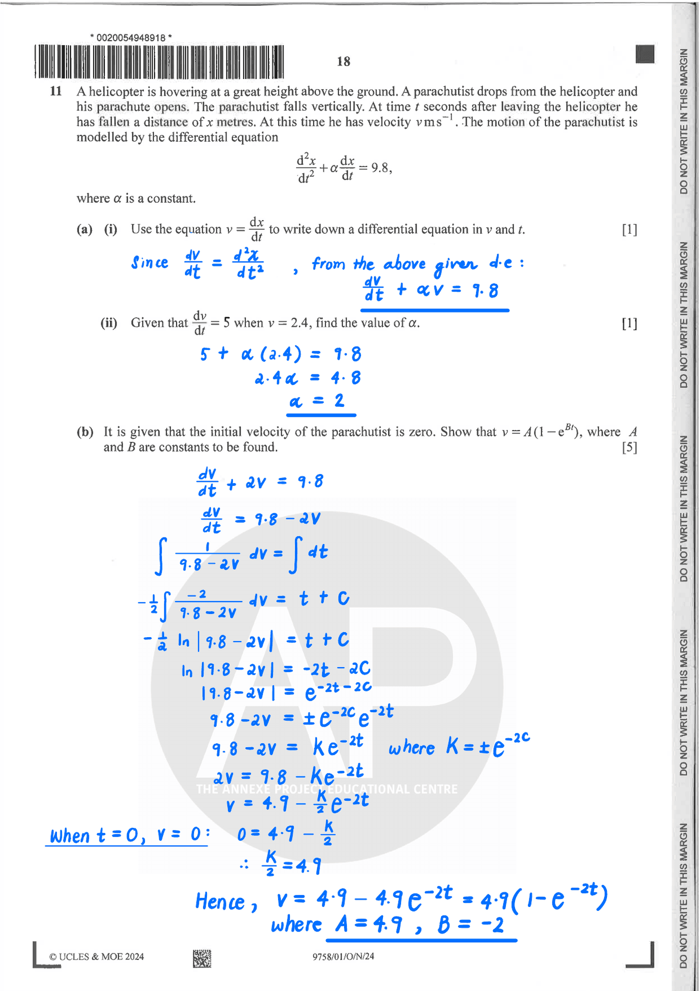 2024 A Level H2 Mathematics Paper 1 page 18