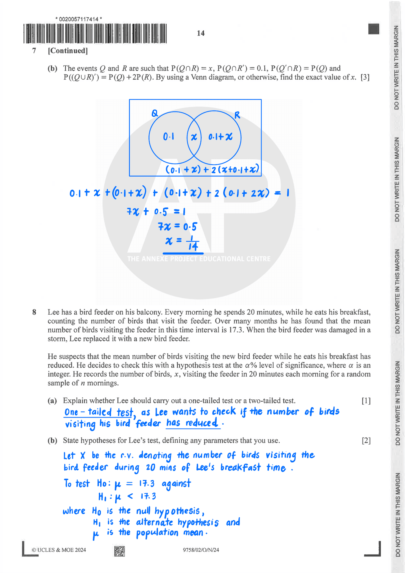 2024 GCE A LEVEL H2 MATHEMATICS PAPER 2 SOLUTION 15 2024 A Level H2 Mathematics Paper 2 page 14