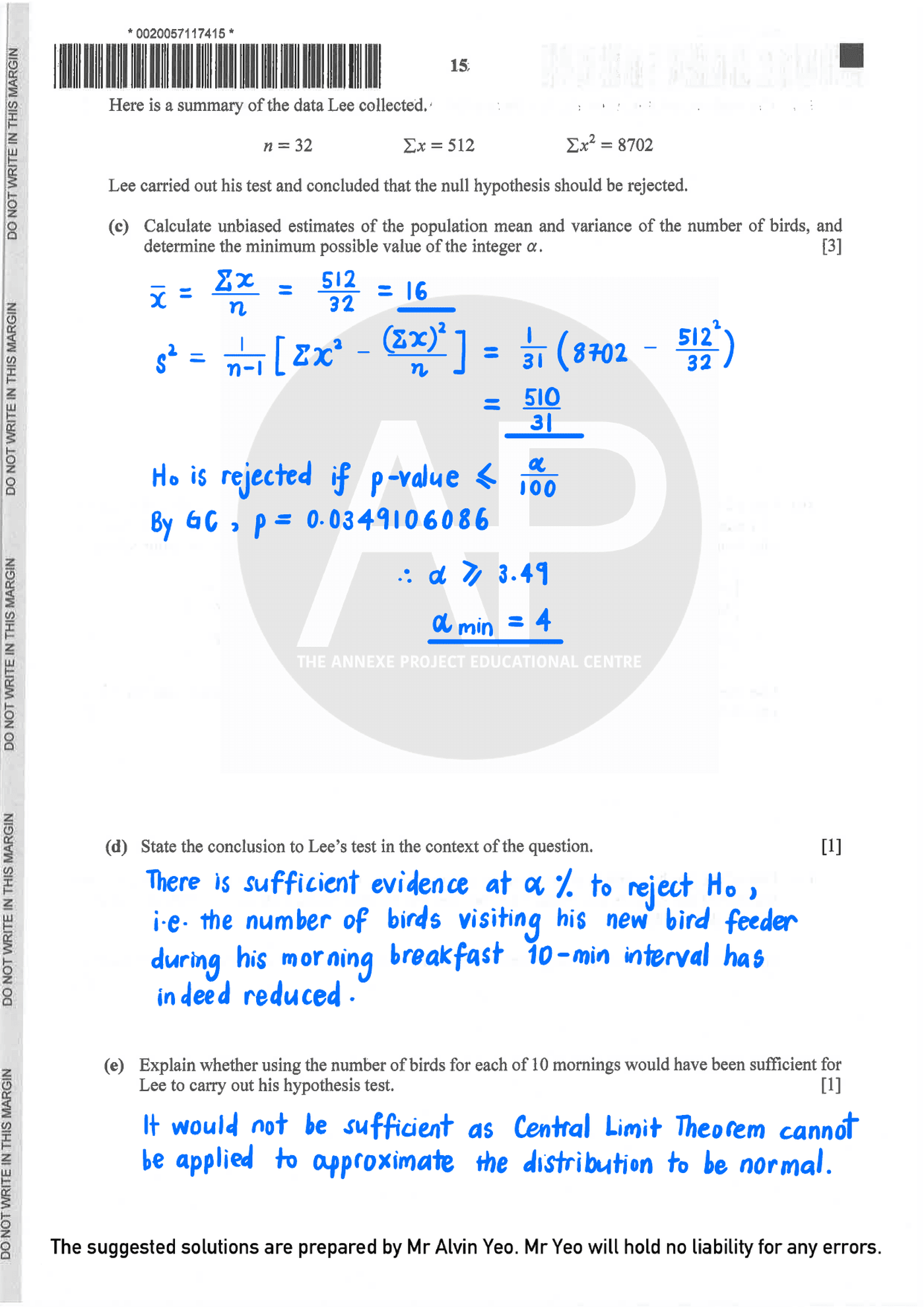2024 GCE A LEVEL H2 MATHEMATICS PAPER 2 SOLUTION 16 2024 A Level H2 Mathematics Paper 2 page 15