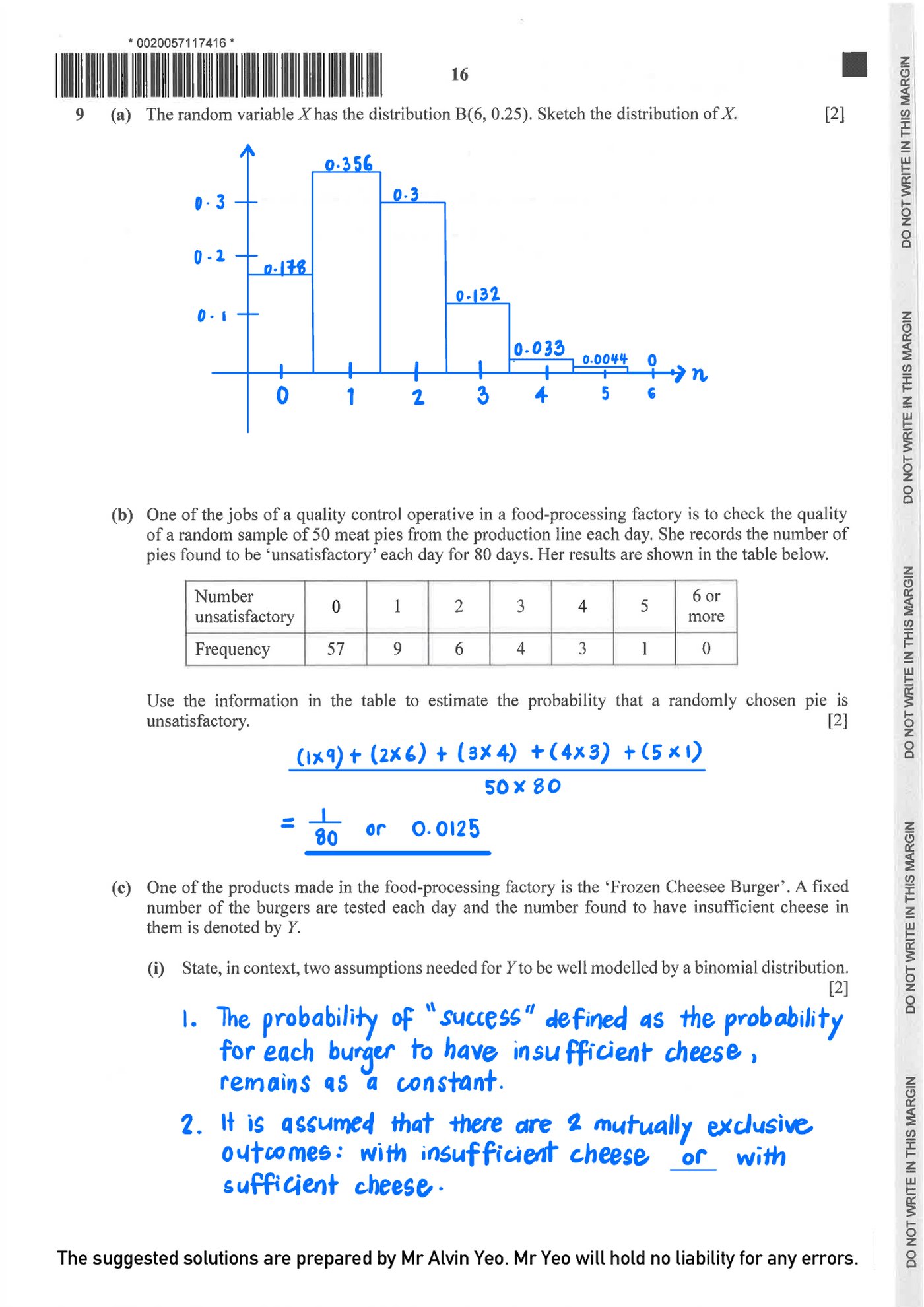 2024 GCE A LEVEL H2 MATHEMATICS PAPER 2 SOLUTION 17 2024 A Level H2 Mathematics Paper 2 page 16